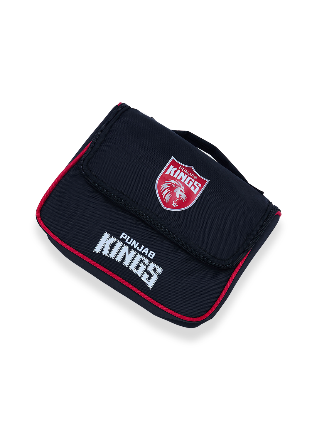 Punjab Kings Travel Organizer For Shaving Kit and Cosmetics Toiletry Kit Bag with Large Storage Compartments (Black/Red) (9)
