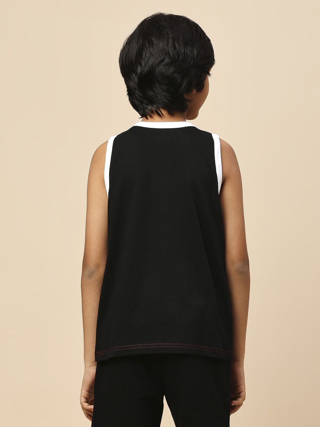 Punjab Kings Boys Black Graphic Printed Sleeveless Round Neck Sports Vest (4)