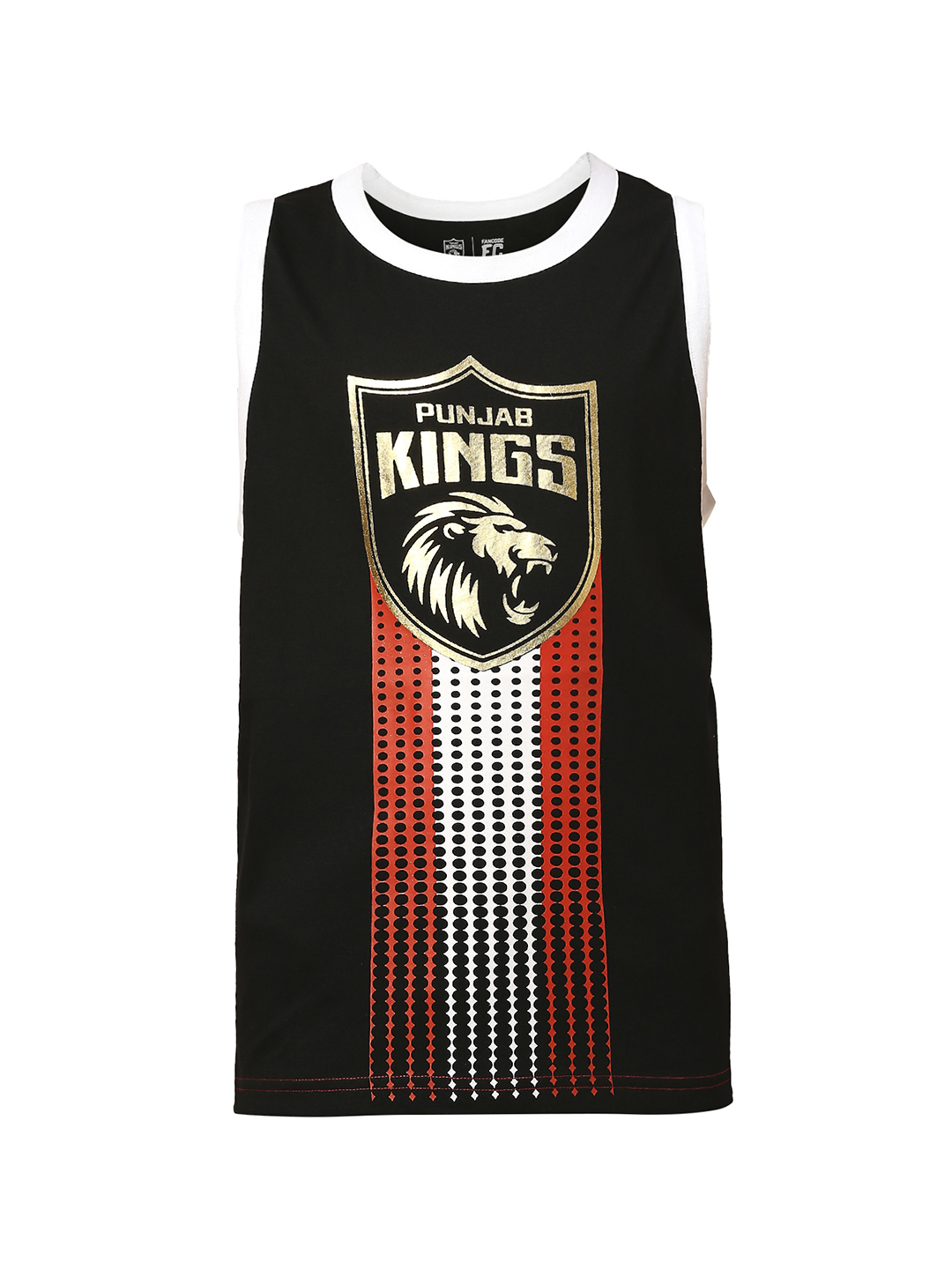 Punjab Kings Boys Black Graphic Printed Sleeveless Round Neck Sports Vest (7)