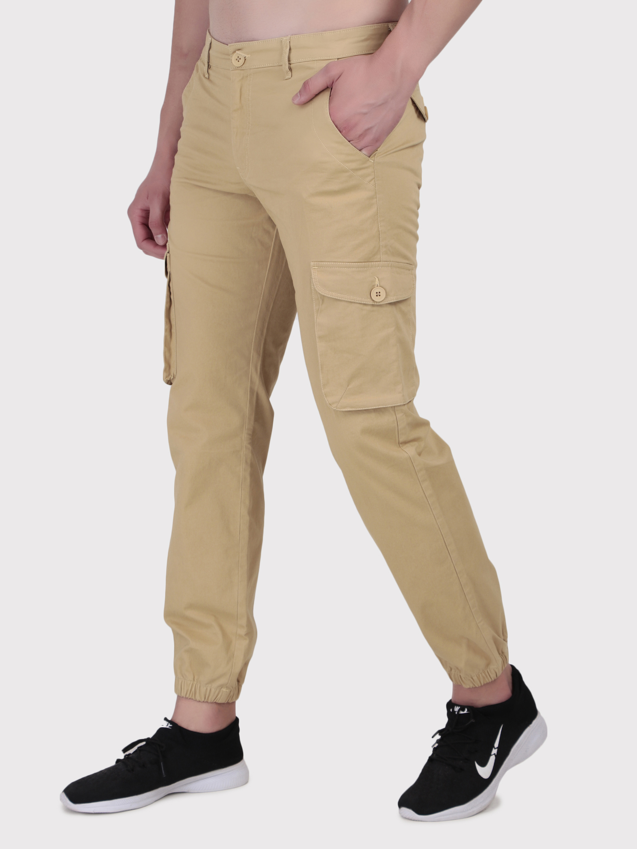 Punjab Kings Cotton Khaki Chino Casual Mid Rise Joggers (2)