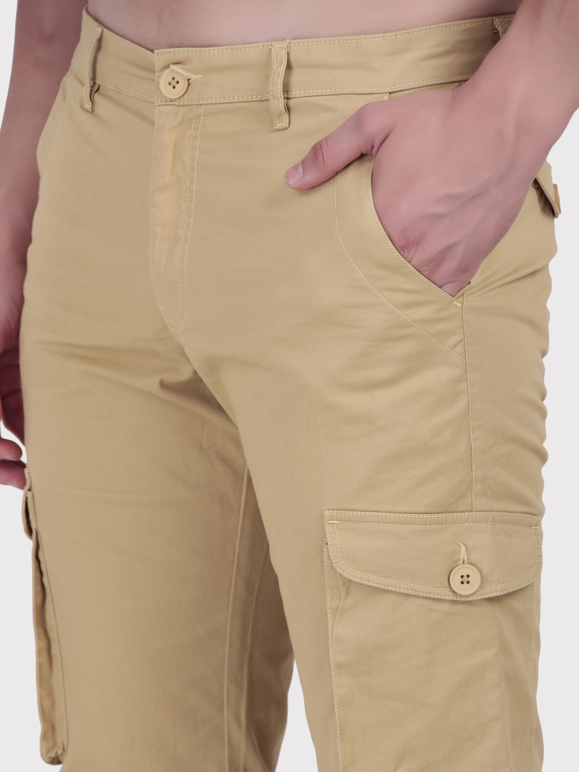 Punjab Kings Cotton Khaki Chino Casual Mid Rise Joggers (6)