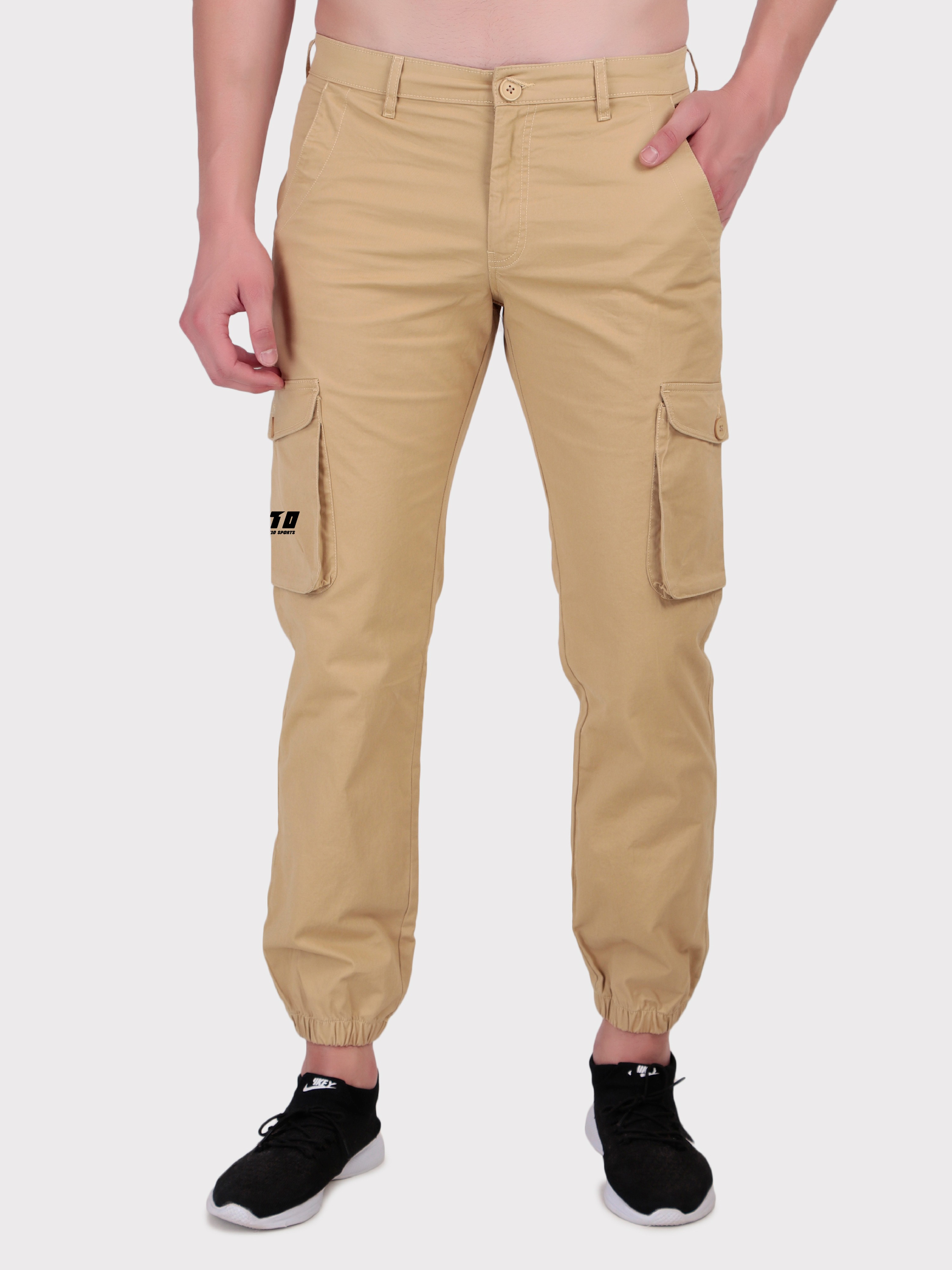 Punjab Kings Cotton Khaki Chino Casual Mid Rise Joggers (3)