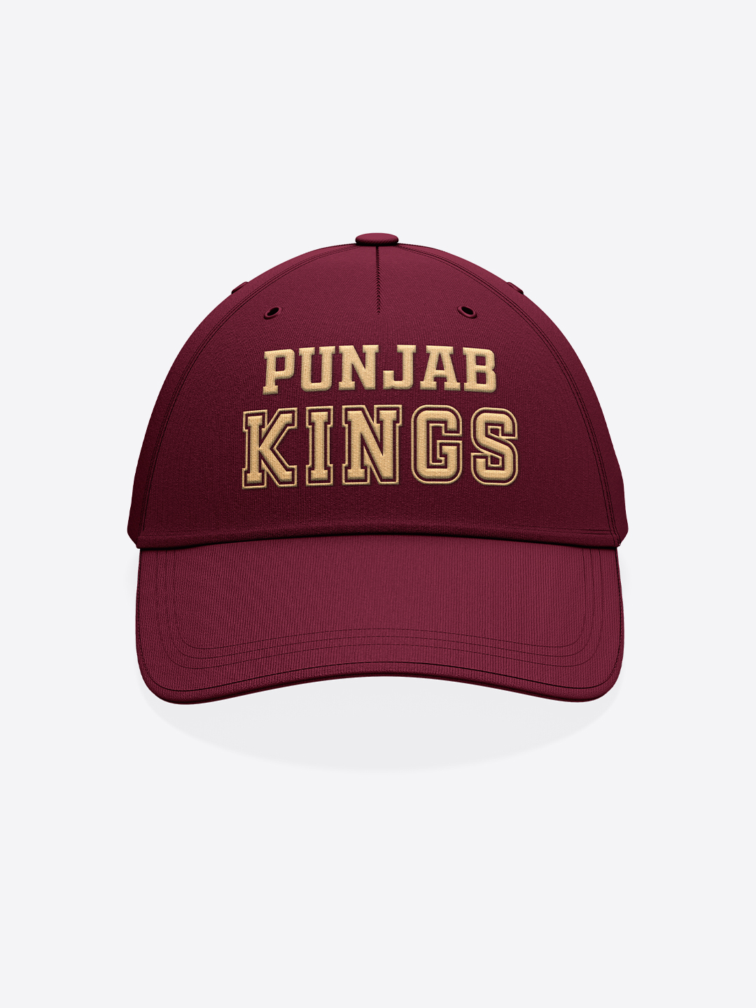 Punjab Kings Maroon Printed Golden Embroidered Baseball Cap with Buckle Closure (1)