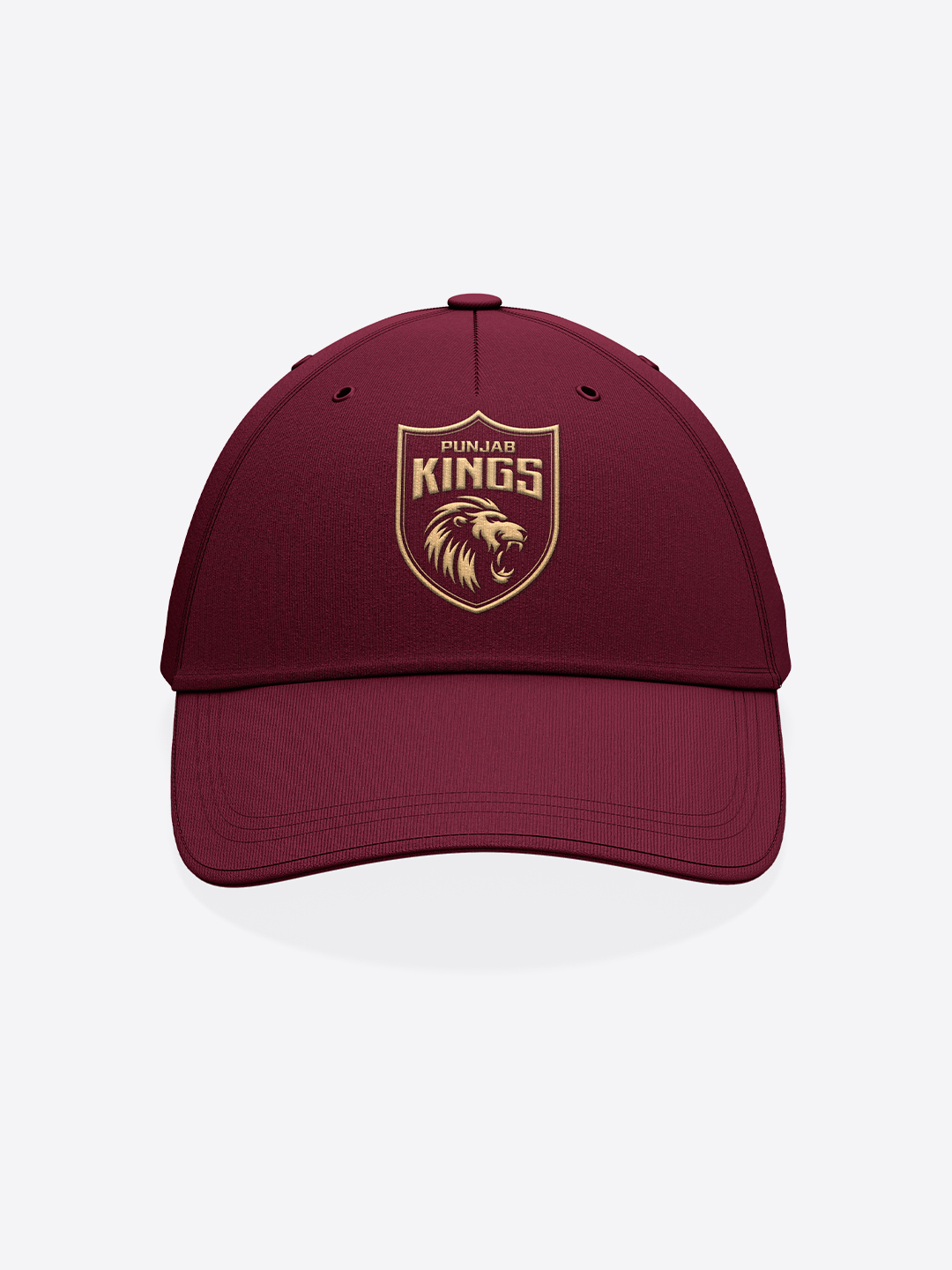 Punjab Kings Marron Logo Printed Golden Embroidered Cotton Baseball Cap with Buckle Closure (1)