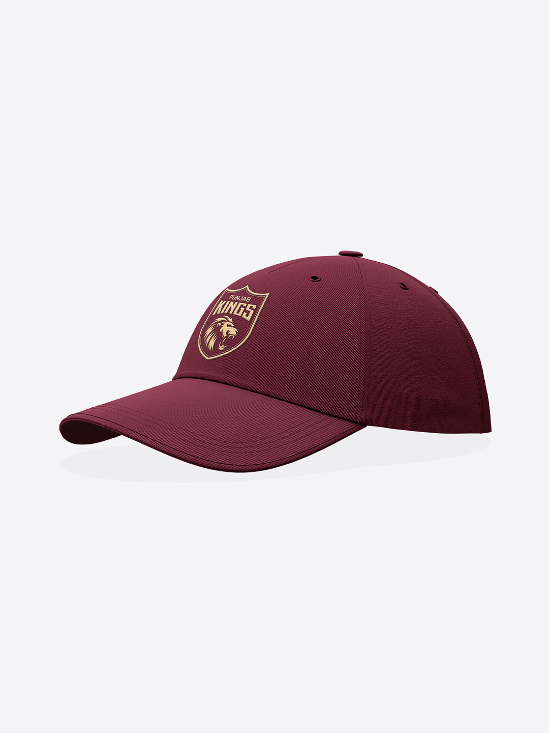 Punjab Kings Marron Logo Printed Golden Embroidered Cotton Baseball Cap with Buckle Closure (2)