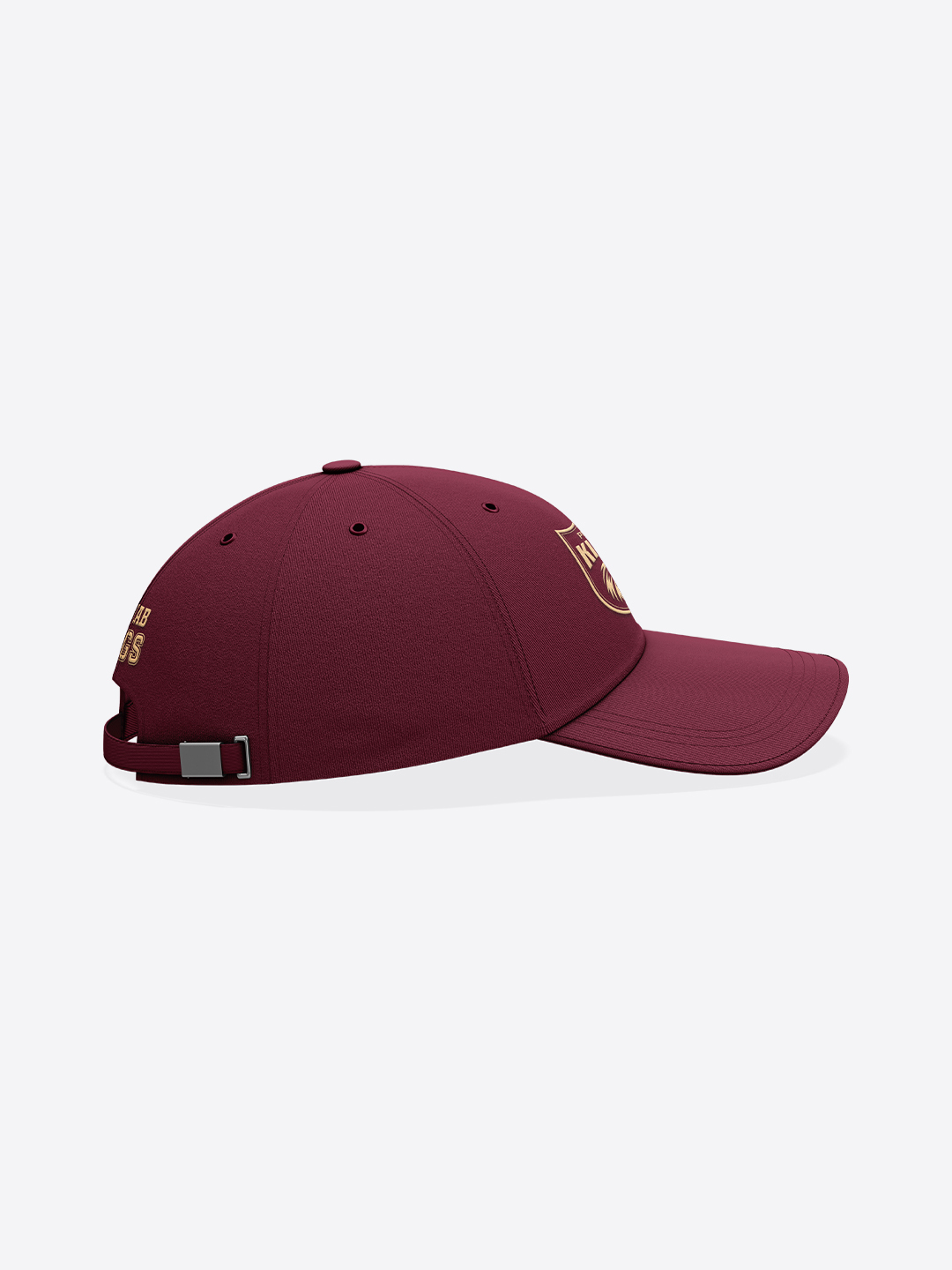 Punjab Kings Marron Logo Printed Golden Embroidered Cotton Baseball Cap with Buckle Closure (3)