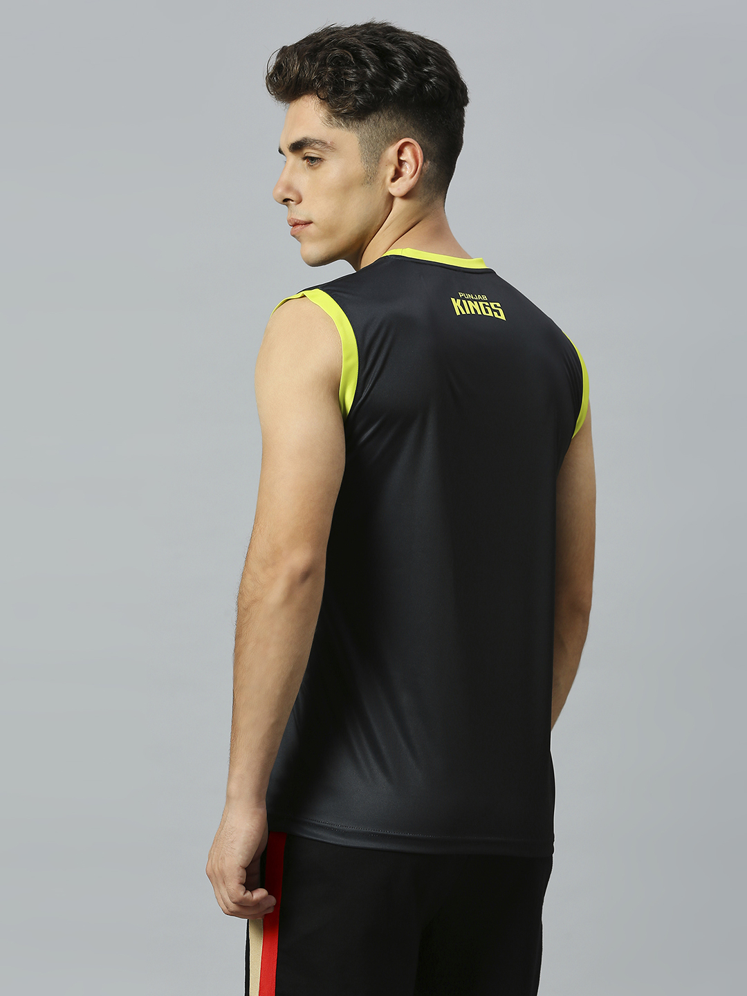 Punjab Kings Men Black and Green Typography Printed Sleeveless Round Neck Cotton Sports Vest (4)