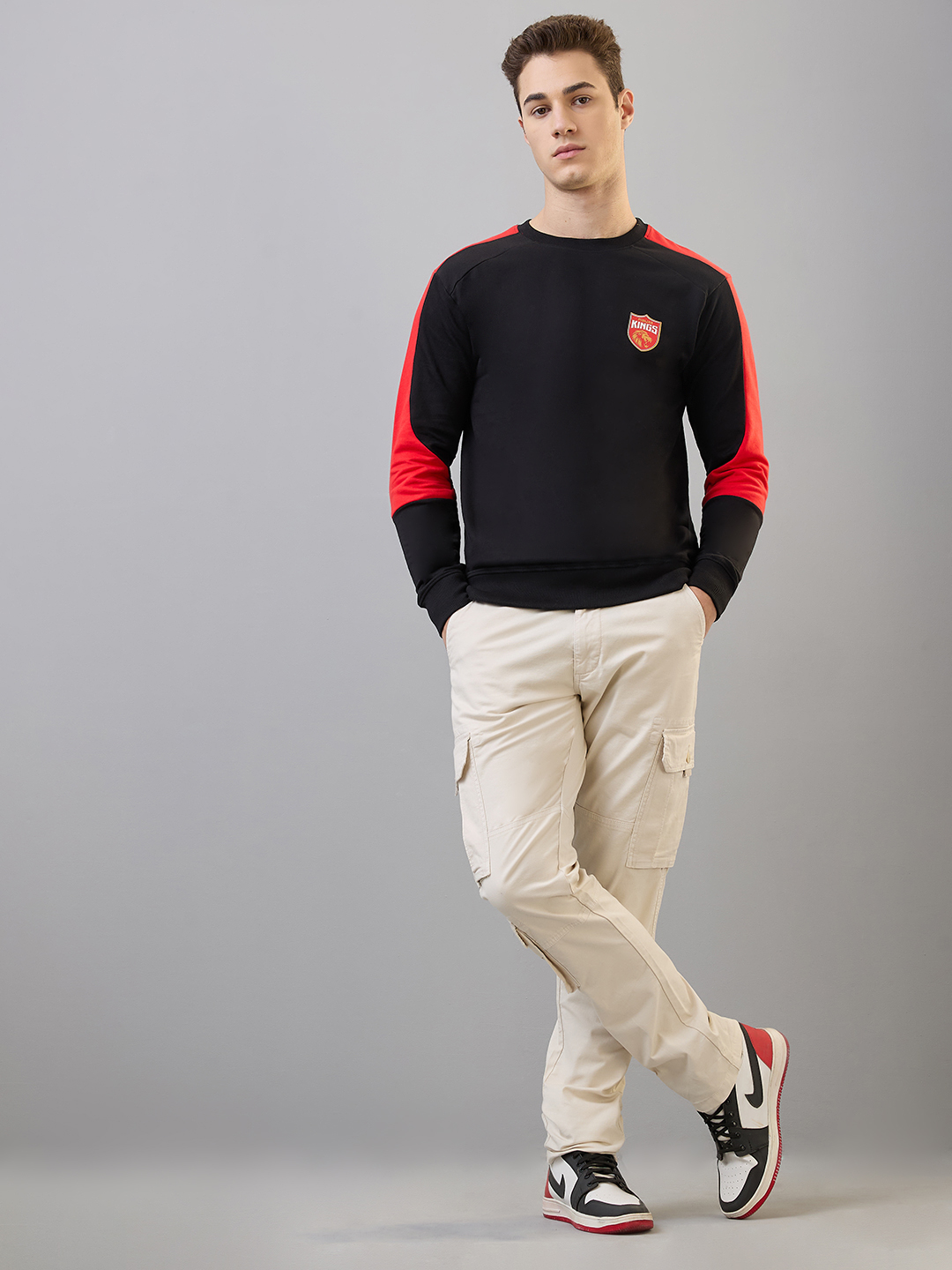 Punjab Kings Men Black and Red Jazba Hai Punjabi Printed Sweatshirt (4)