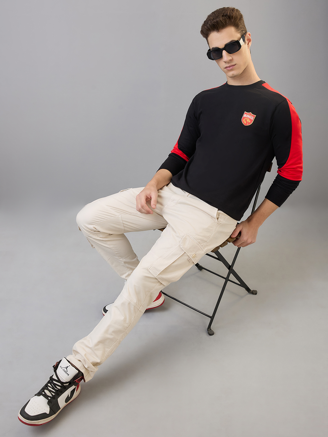 Punjab Kings Men Black and Red Jazba Hai Punjabi Printed Sweatshirt (6)