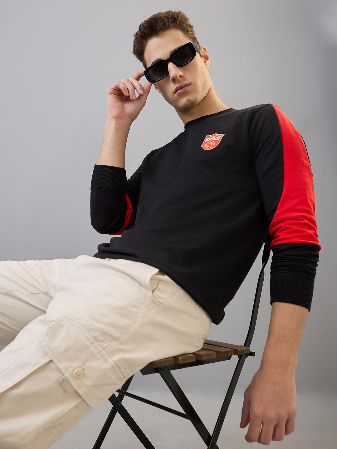 Punjab Kings Men Black and Red Jazba Hai Punjabi Printed Sweatshirt (7)