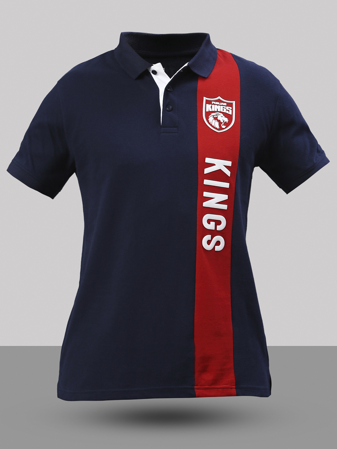 Punjab Kings Men Black and Red Logo Printed Half Sleeves Polo Collar Cotton T-Shirt (2)