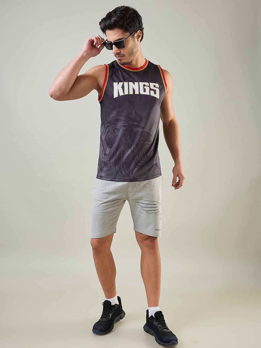 Punjab Kings Men Black and Red Printed Round Neck Sleeveless Polyester Vest (4)