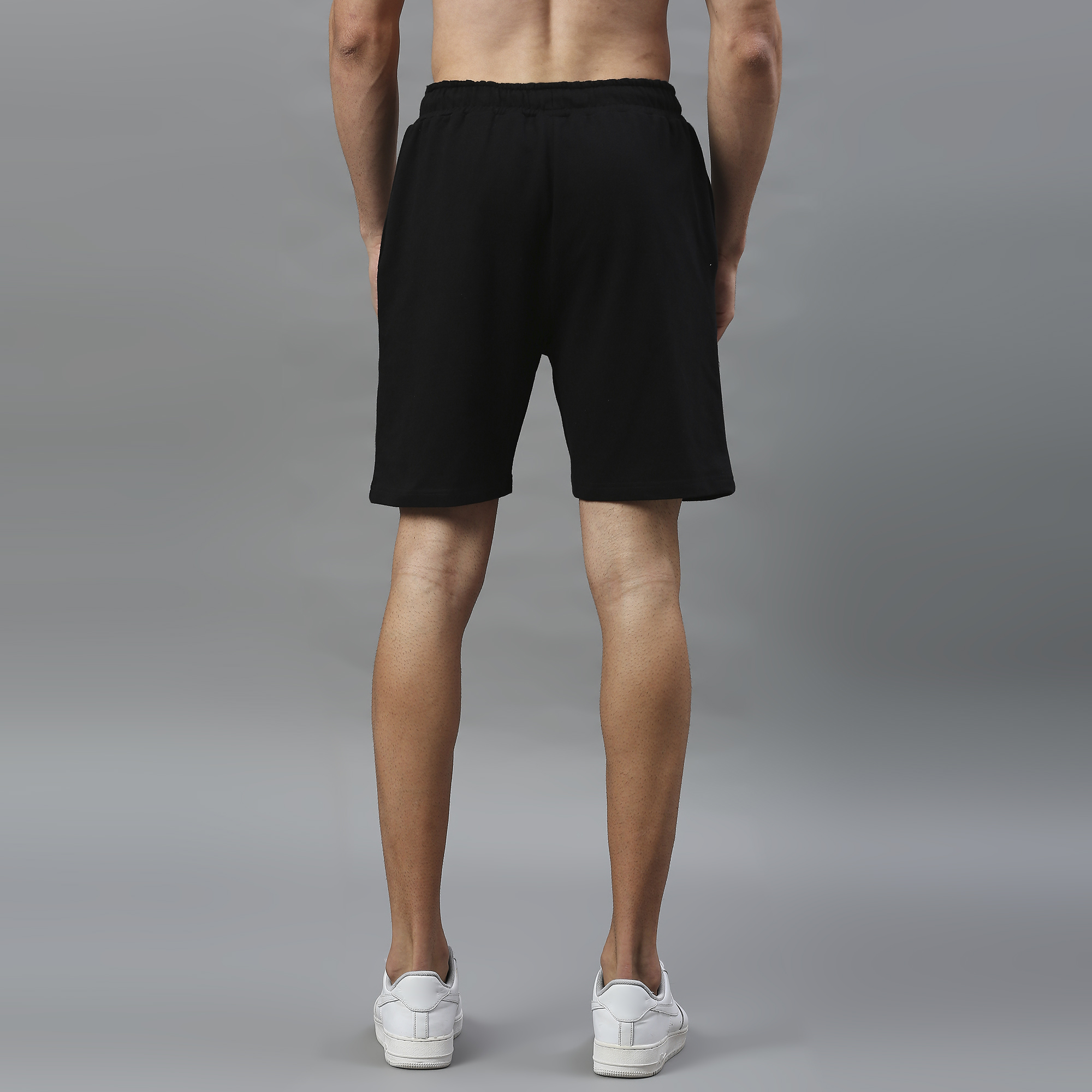 Punjab Kings Men Black Logo Printed Mid-Rise Cotton Sports Shorts (3)