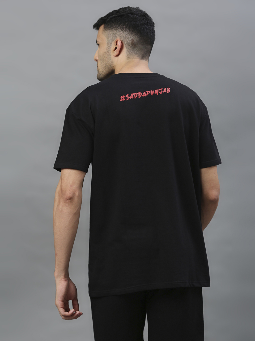 Punjab Kings Men Black Printed Half Sleeves Round Neck Cotton T-Shirt (3)