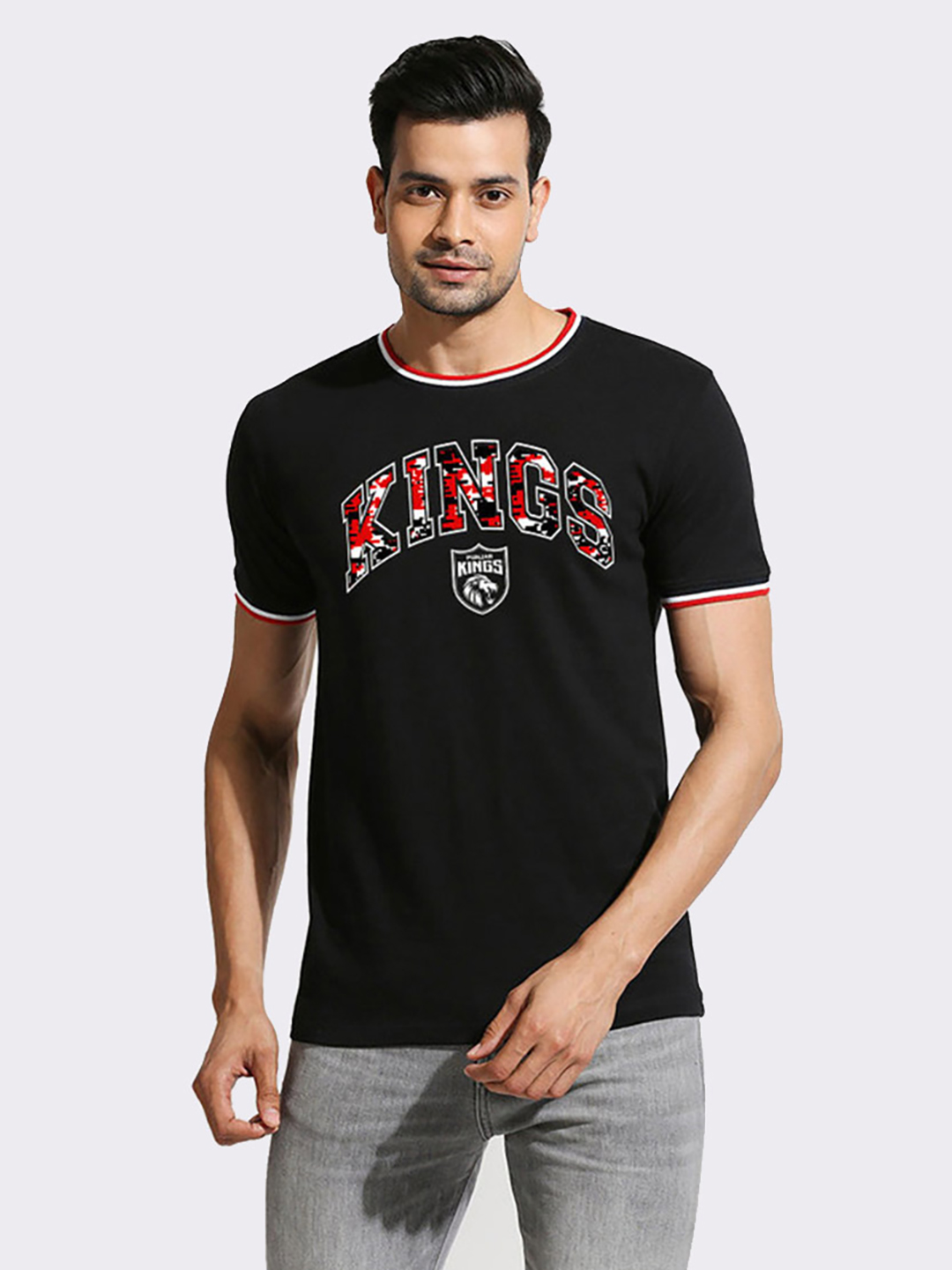 Punjab Kings Men Black Printed T-Shirts (1)