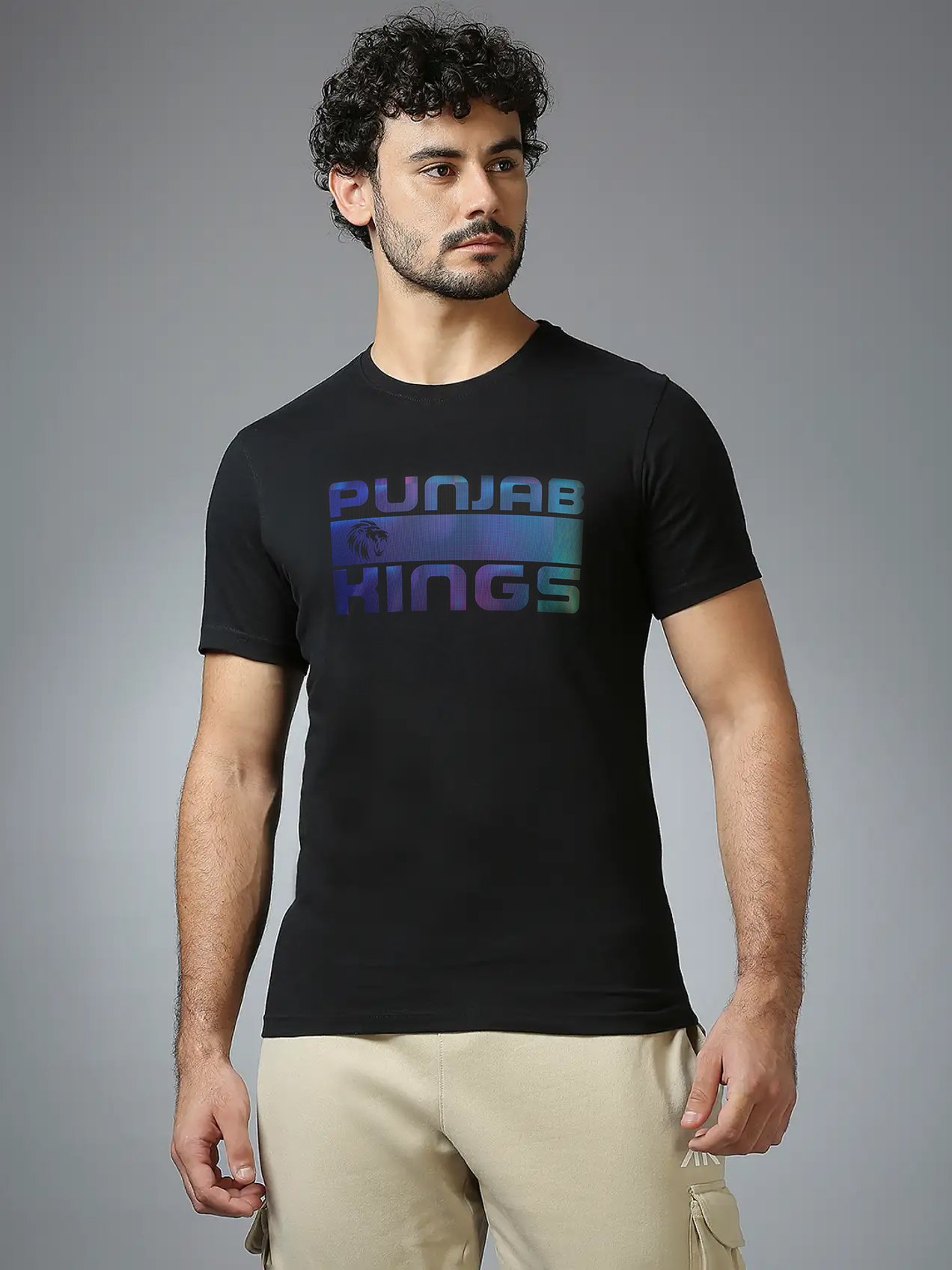 Men Black Typography Printed Half Sleeves Round Neck Cotton T-Shirt