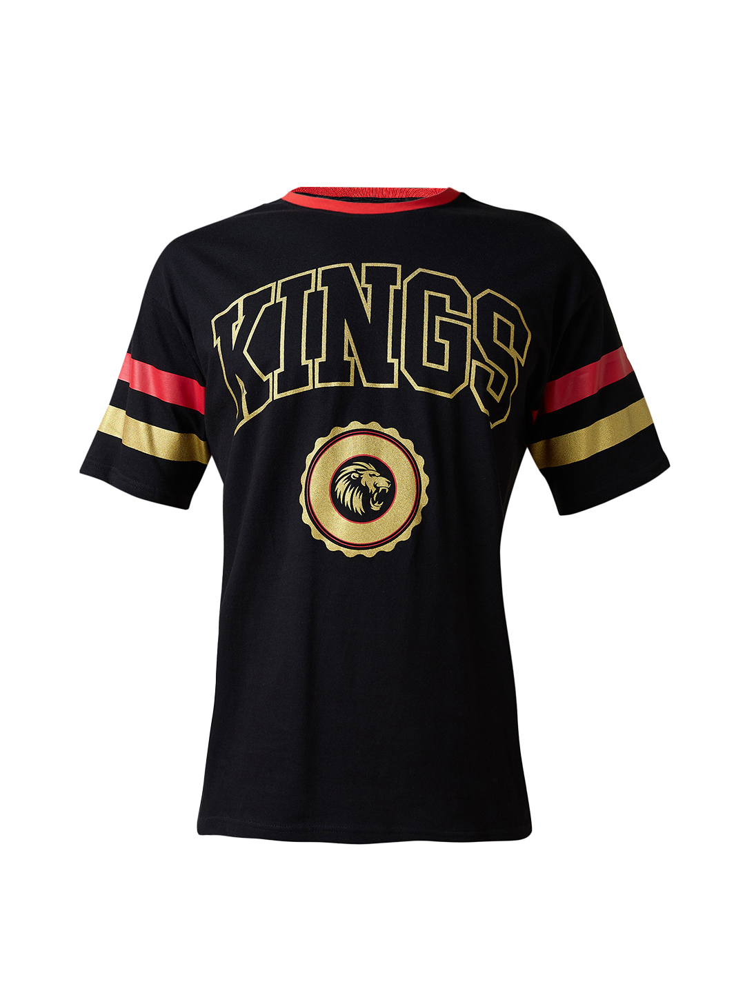 Punjab Kings Unisex Black Typography Printed Half Sleeves Round Neck Oversized Cotton T-Shirt (10)