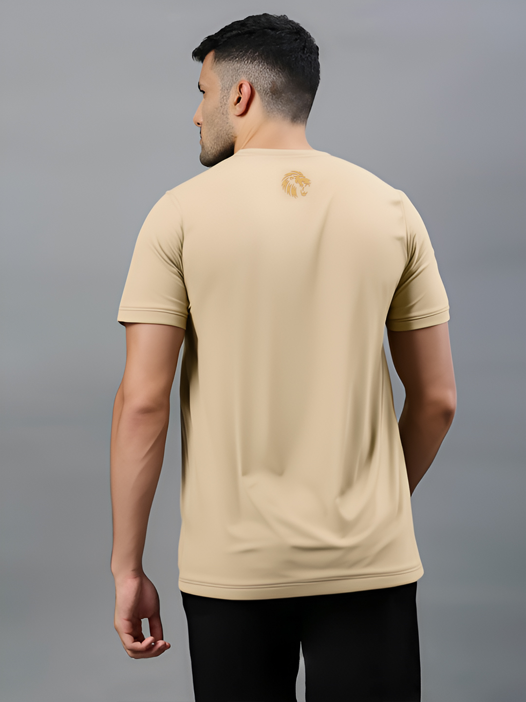 Punjab Kings Men Gold Graphic Printed Half Sleeves Round Neck Cotton T-Shirt (2)