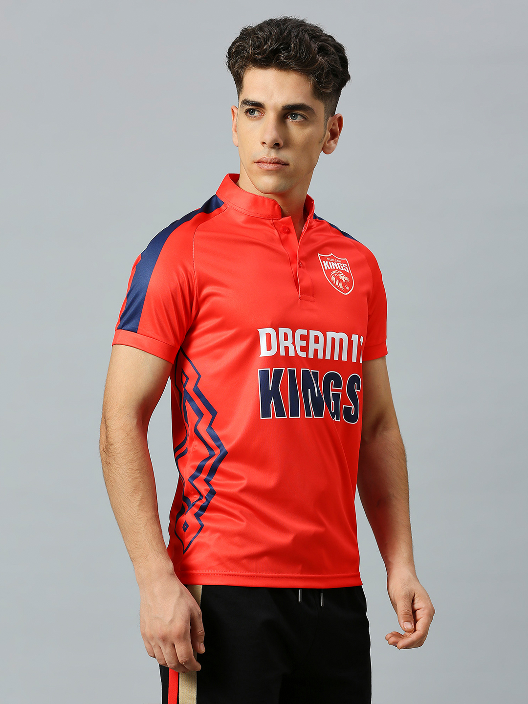 Dream11 Men Red Printed Half Sleeves Polo Collar Polyester T-Shirt (2)