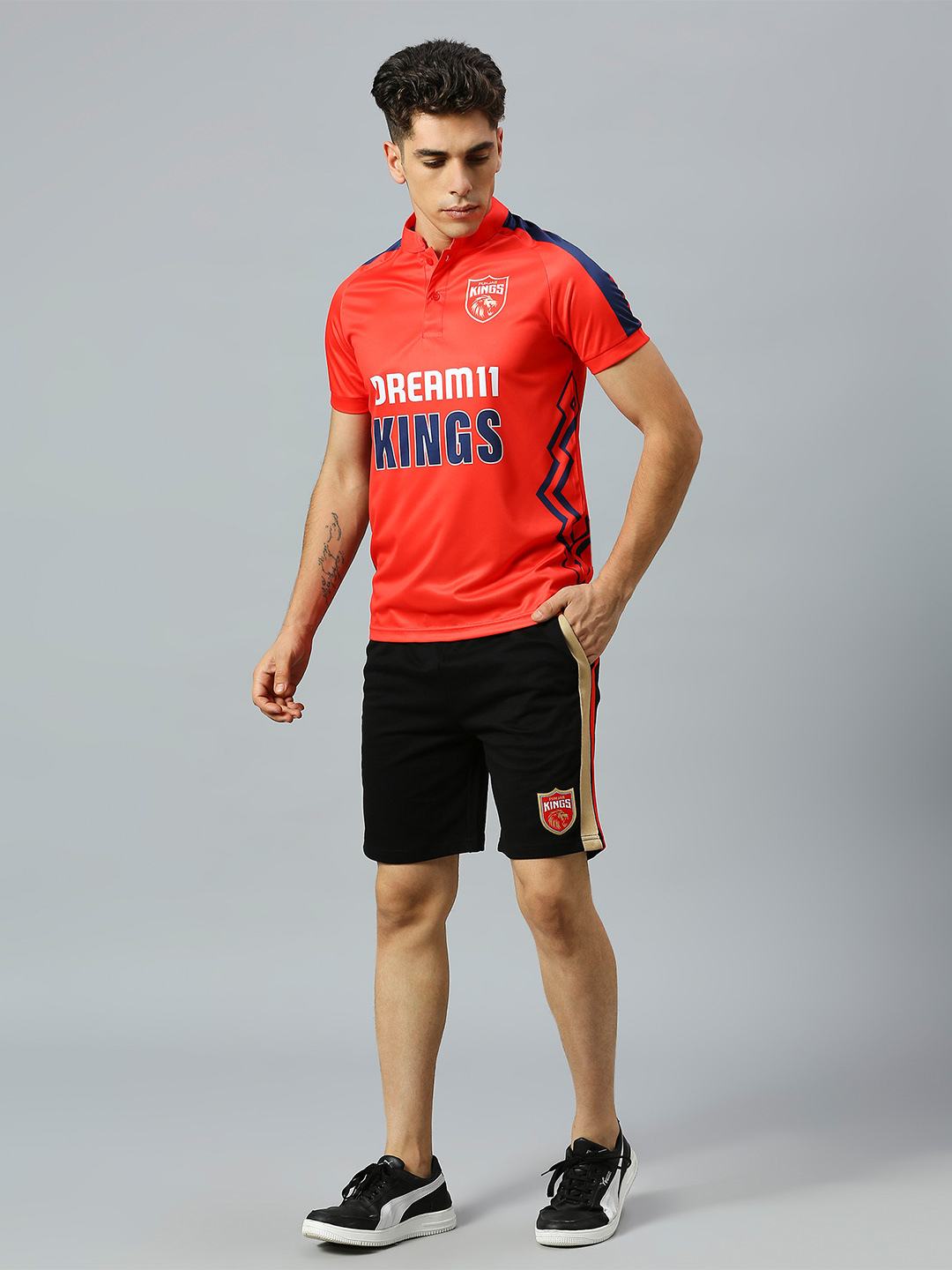 Dream11 Men Red Printed Half Sleeves Polo Collar Polyester T-Shirt (5)