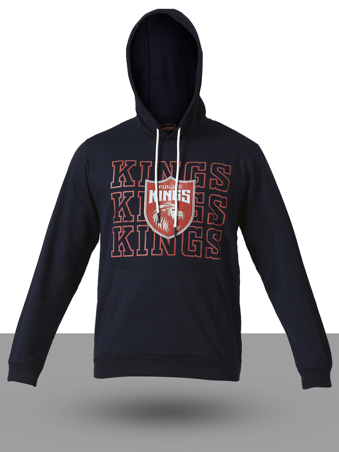Punjab Kings Men Navy Blue Typography Printed Full Sleeves Hooded Pullover Cotton Sweatshirt (7)