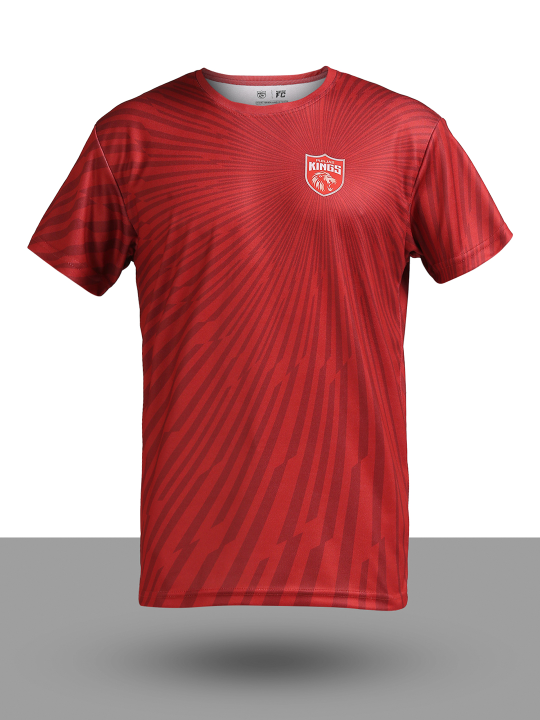 Punjab Kings Men Red All Over Print Half Sleeves Round Neck Polyester T-Shirt (8)