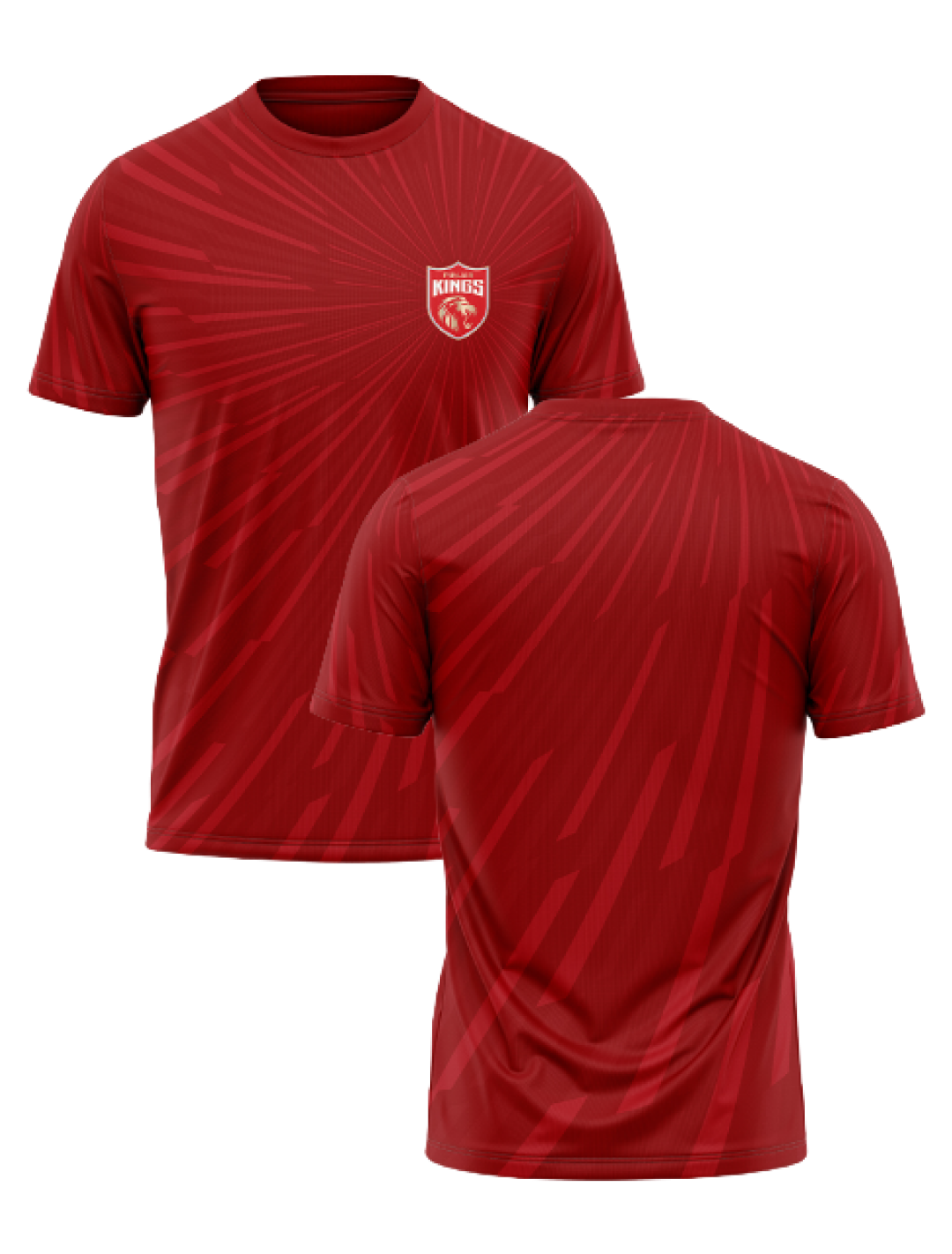 Punjab Kings Men Red All Over Print Half Sleeves Round Neck Polyester T-Shirt: Customised With Your Name By FanCode (3)