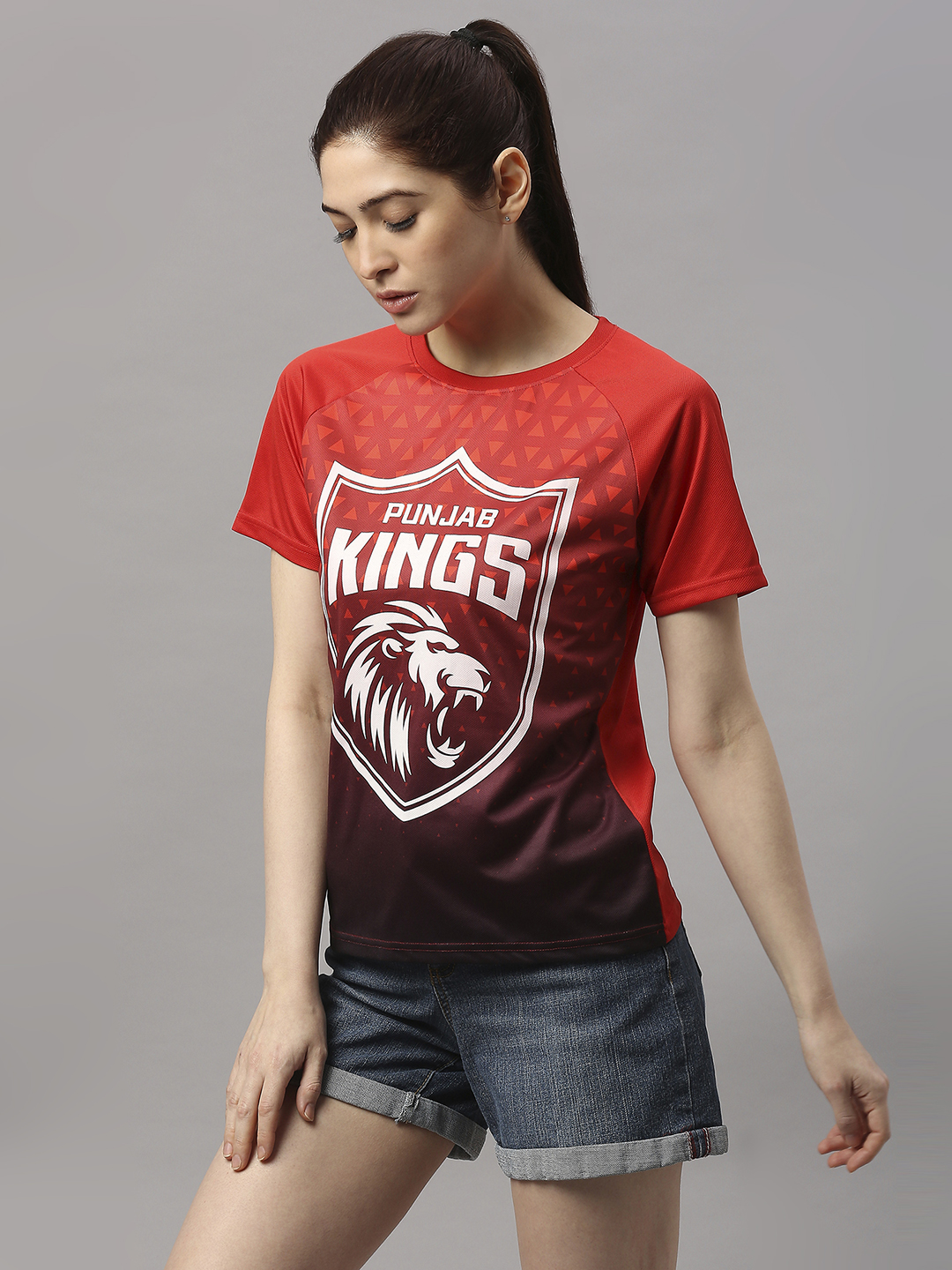 Men Red and Black All Over Print Half Sleeves Round Neck Polyester T-Shirt