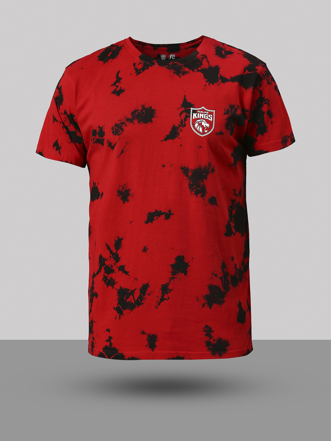 Punjab Kings Men Red and Black Tie & Dye Printed Half Sleeves Round Neck Cotton T-Shirt (8)