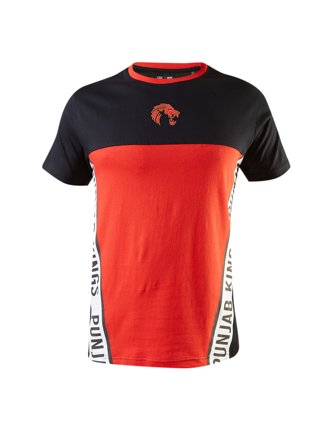 Punjab Kings Men Red and Black Typography Printed Half Sleeves Round Neck Oversized Cotton T-Shirt (7)