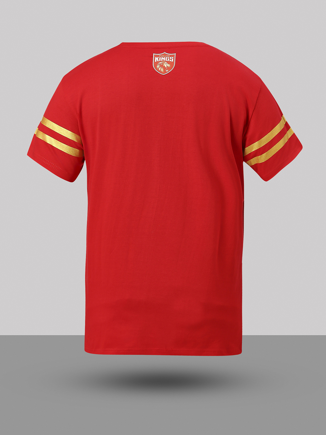 Punjab Kings Men Red and Gold Typography Printed Half Sleeves Round Neck Cotton T-Shirt (9)