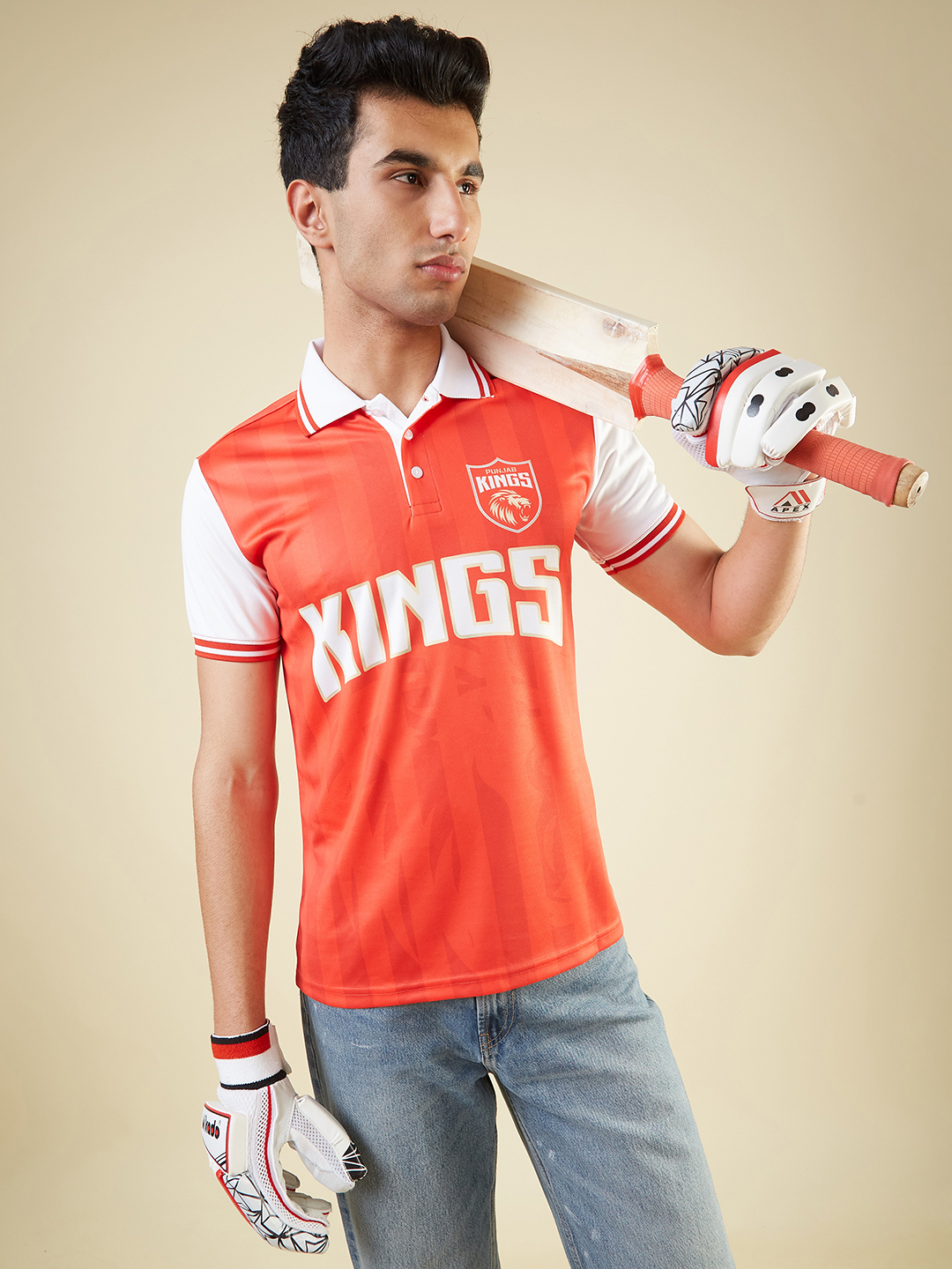 Men Red and White Colourblocked Half Sleeves Polo Collar Polyester T-Shirt