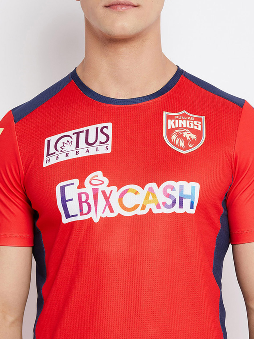 Punjab Kings Men Red Printed Half Sleeves Round Neck Official Jersey (6)