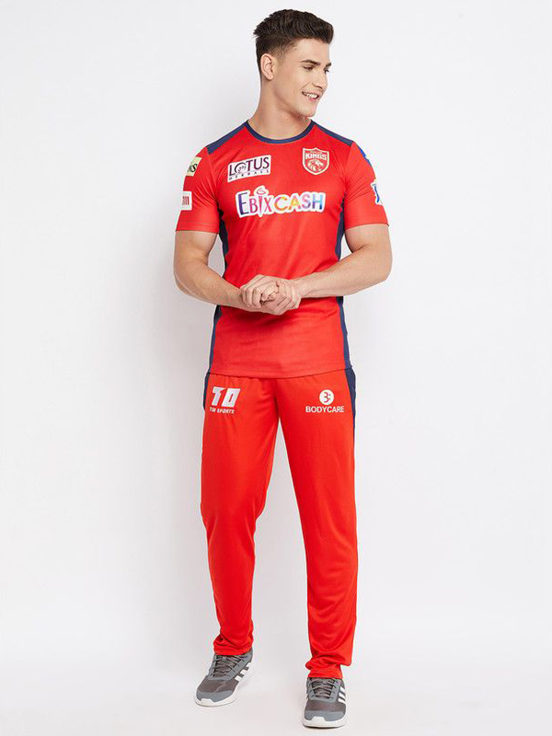 Punjab Kings Men red Printed Mid-Rise Polyester Official Training Trousers (5)