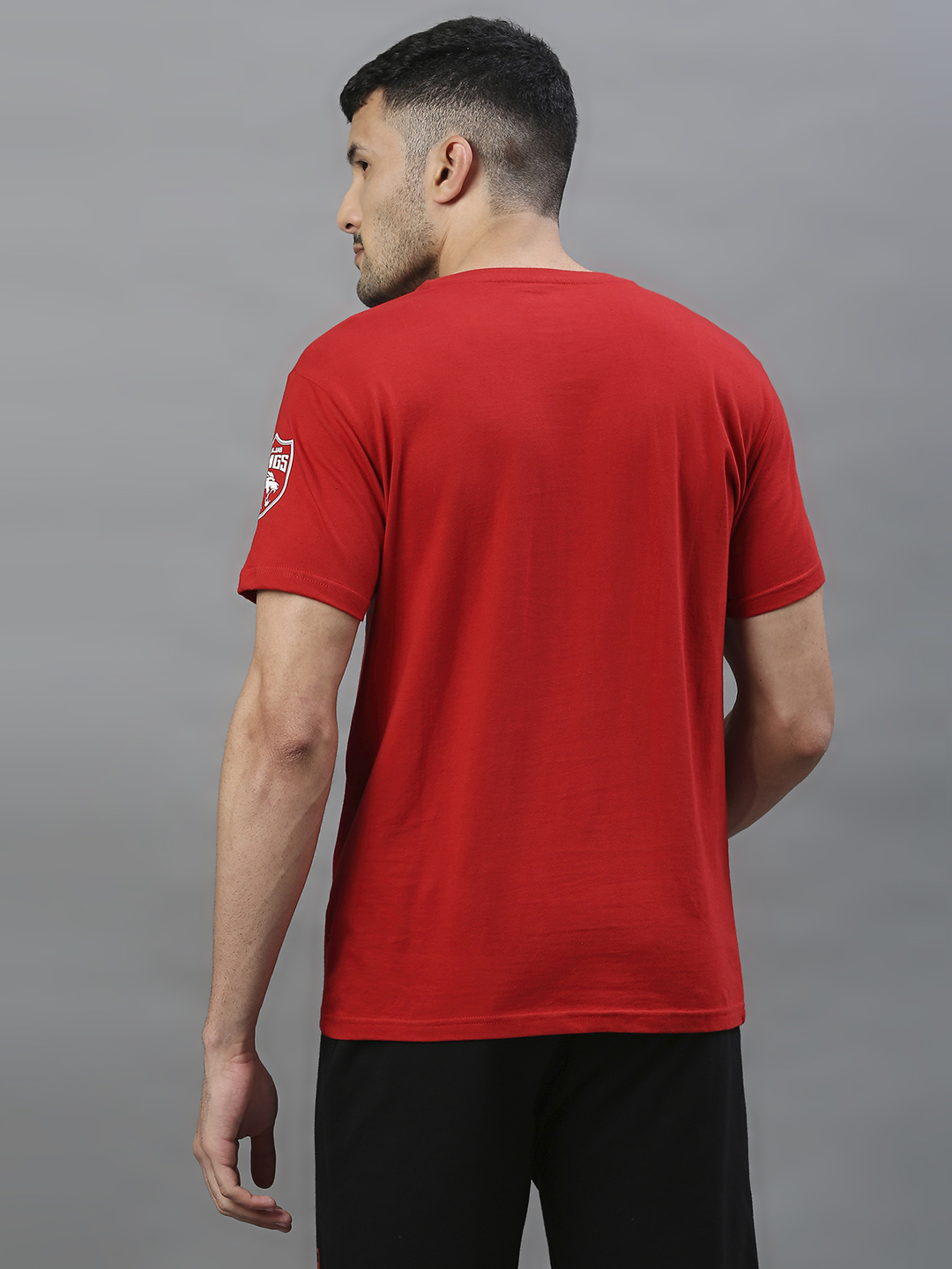 Punjab Kings Men Red Typography Print Half Sleeves Round Neck Cotton T-Shirt (3)