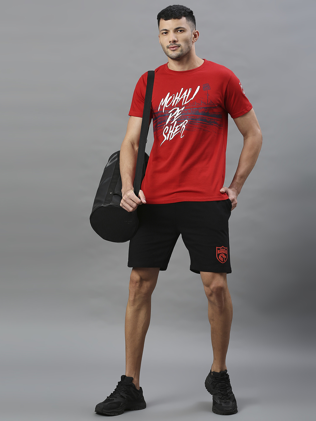 Punjab Kings Men Red Typography Print Half Sleeves Round Neck Cotton T-Shirt (5)