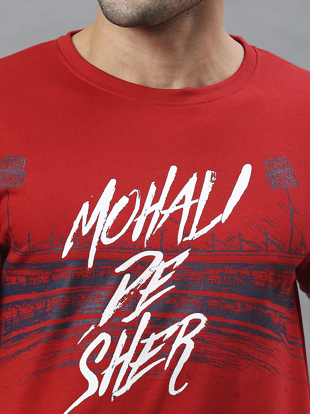 Punjab Kings Men Red Typography Print Half Sleeves Round Neck Cotton T-Shirt (6)