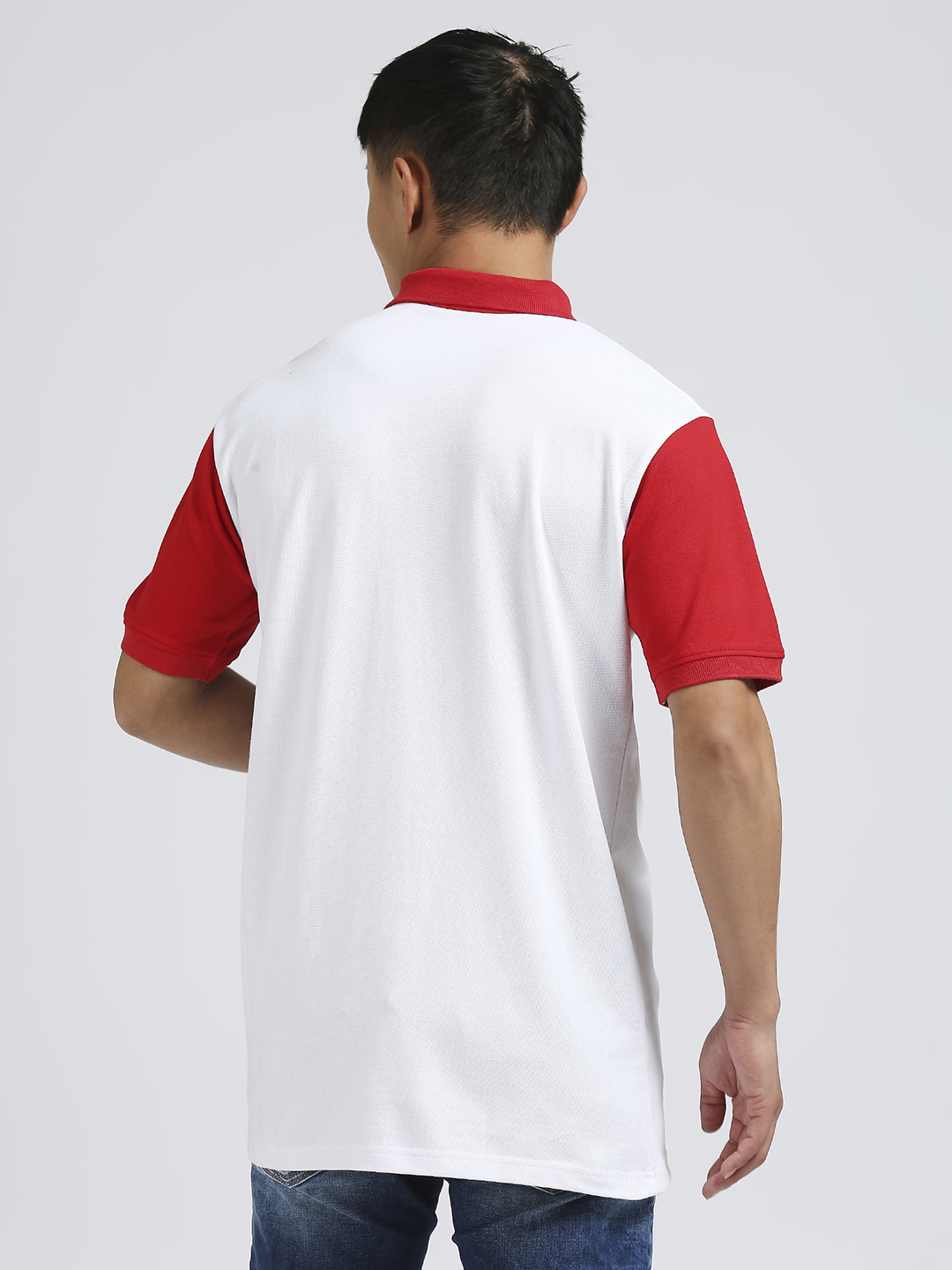 Punjab Kings Men White and Red Colourblocked Half Sleeves Polo Collar Cotton T-Shirt (4)