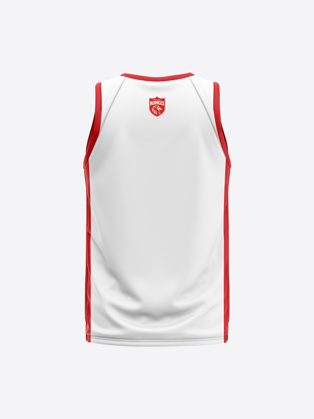 Punjab Kings Men White and Red Colourblocked Sleeveless Round Neck Cotton Sports Vest (2)