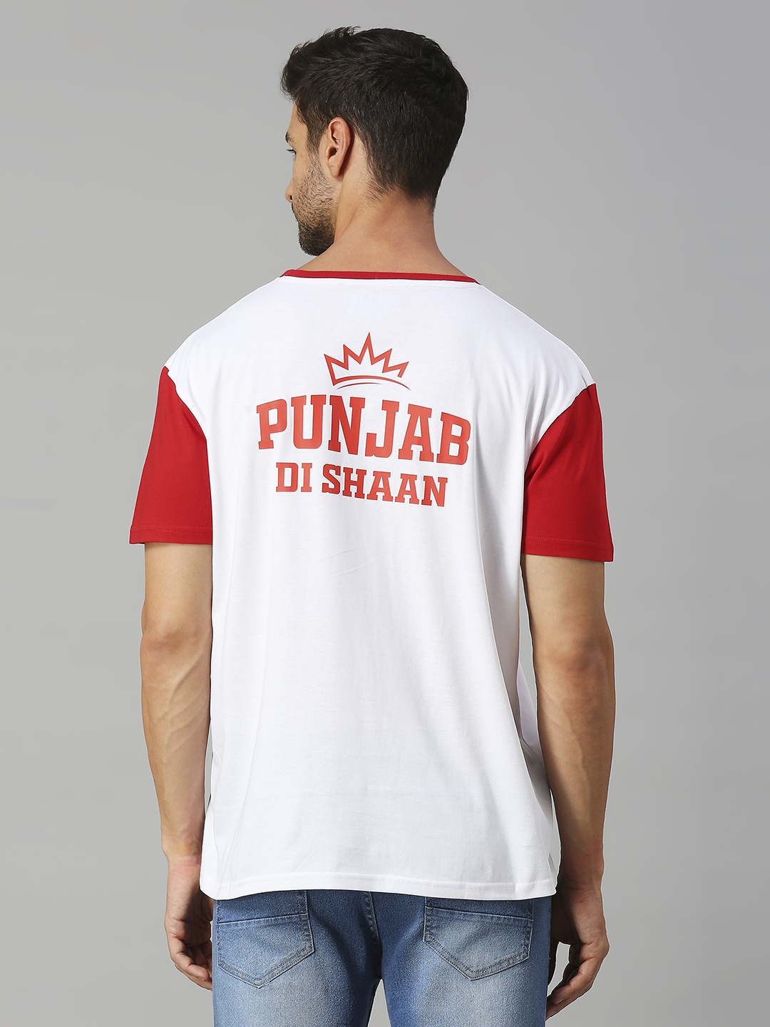 Punjab Kings Men White and Red Typography Printed Half Sleeves Round Neck Cotton Oversized T-Shirt (4)