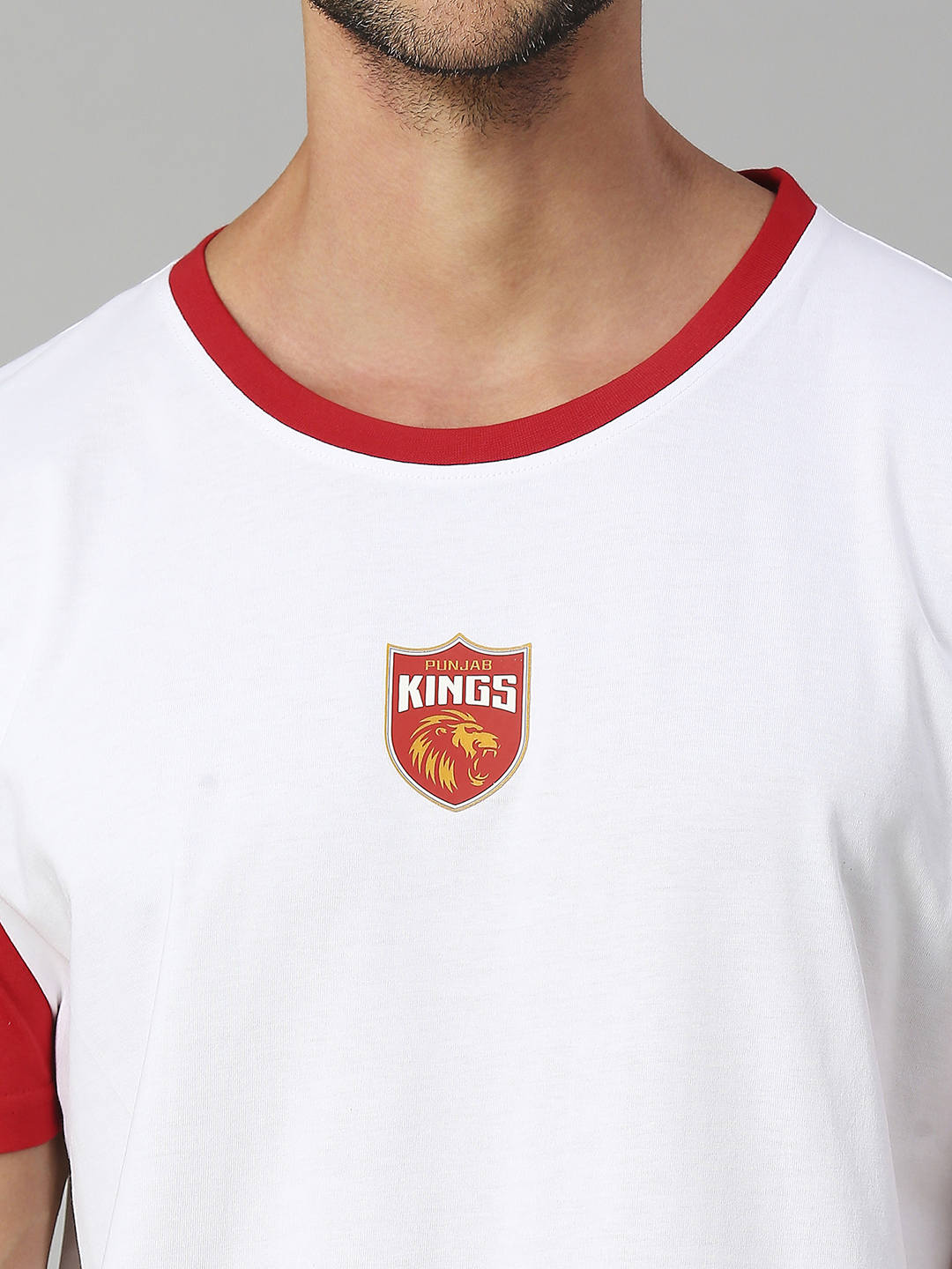 Punjab Kings Men White and Red Typography Printed Half Sleeves Round Neck Cotton Oversized T-Shirt (5)