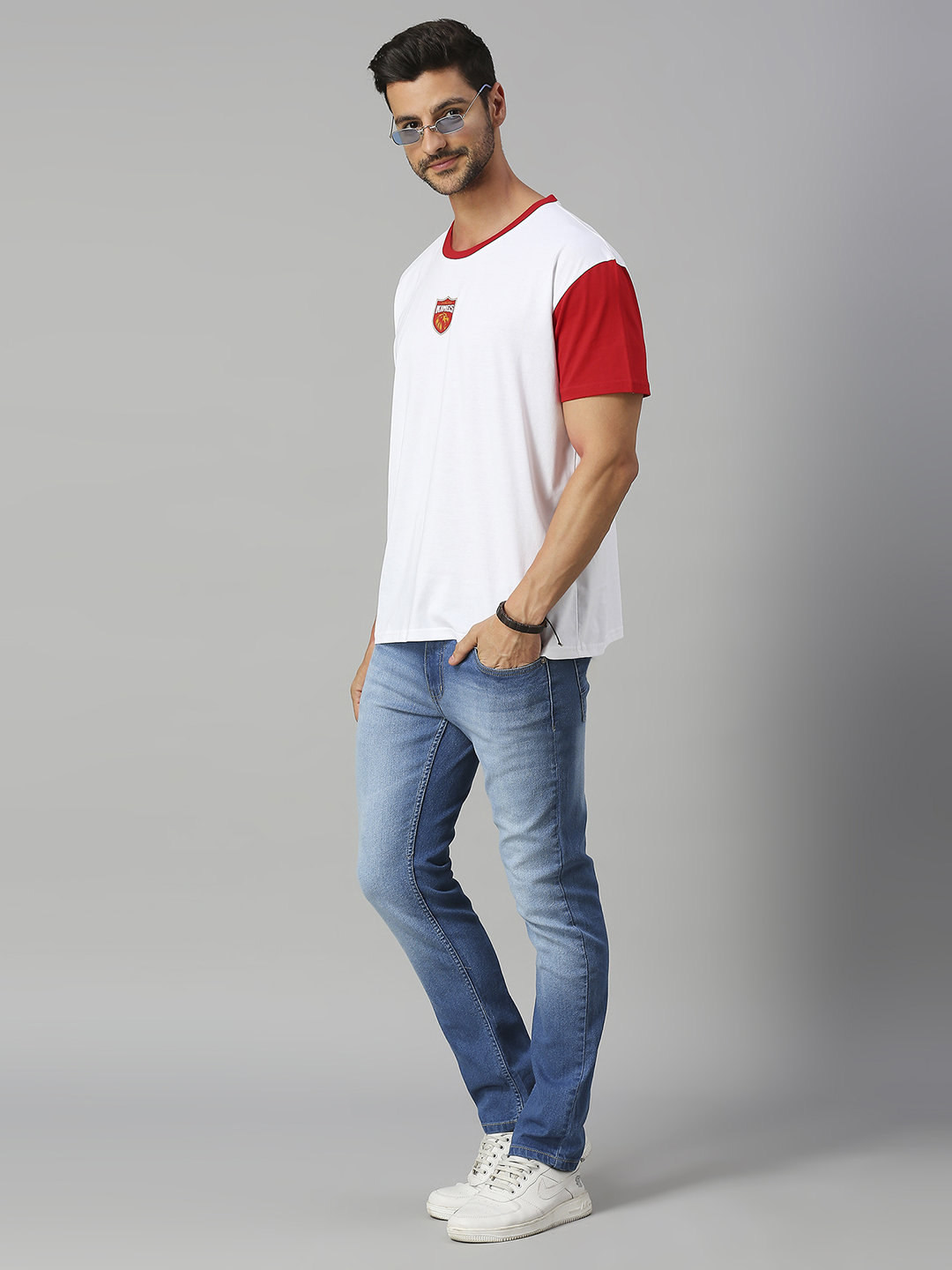Punjab Kings Men White and Red Typography Printed Half Sleeves Round Neck Cotton Oversized T-Shirt (6)