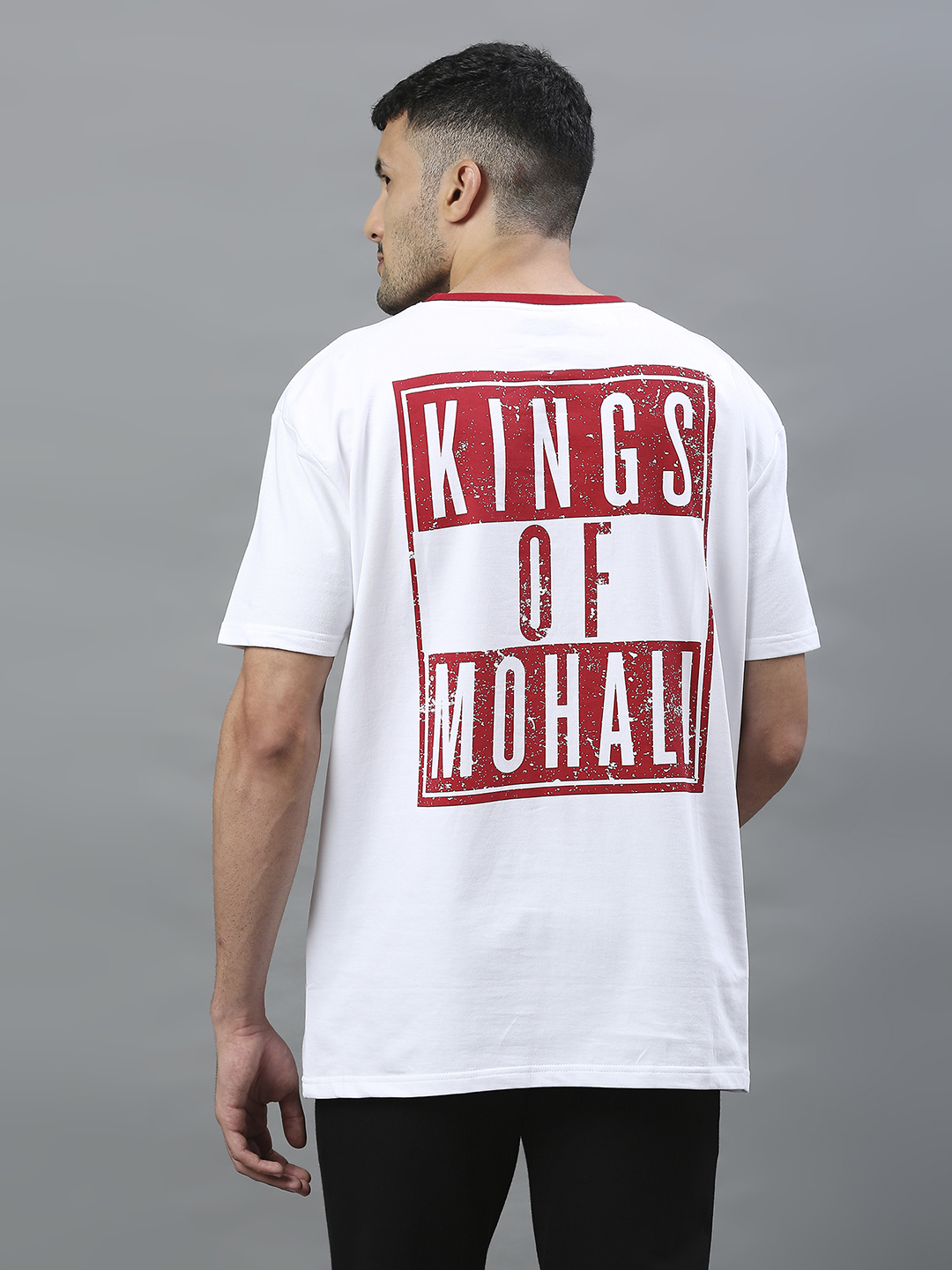 Punjab Kings Men White Printed Half Sleeves Round Neck Cotton T-Shirt (3)