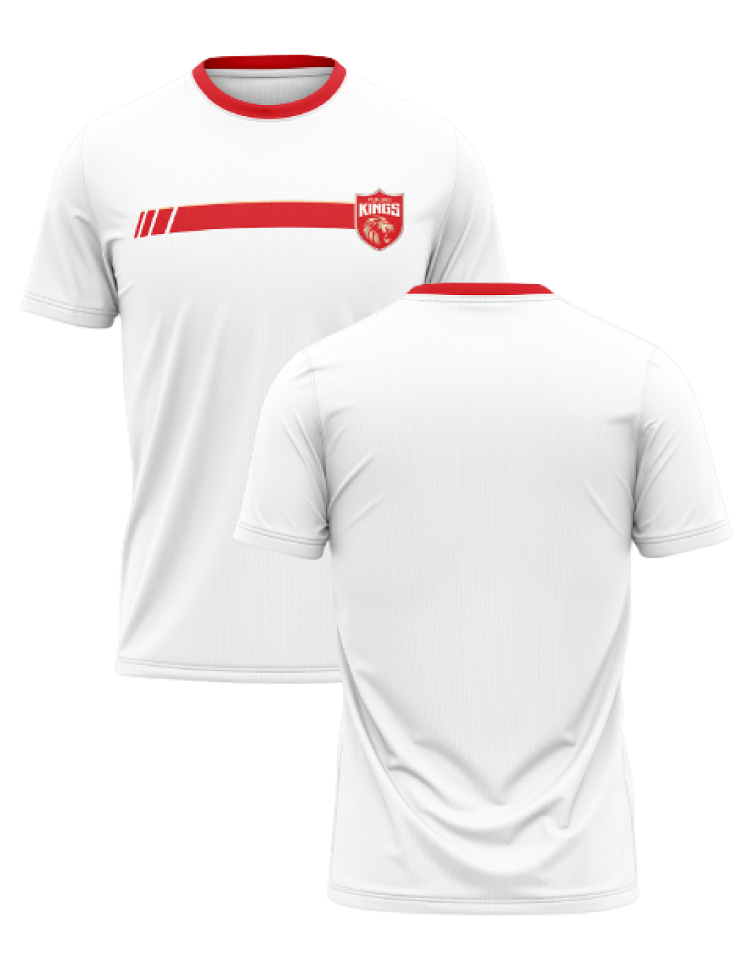 Punjab Kings Men White Solid Half Sleeves Round Neck Cotton T-Shirt: Customised With Your Name By FanCode (3)