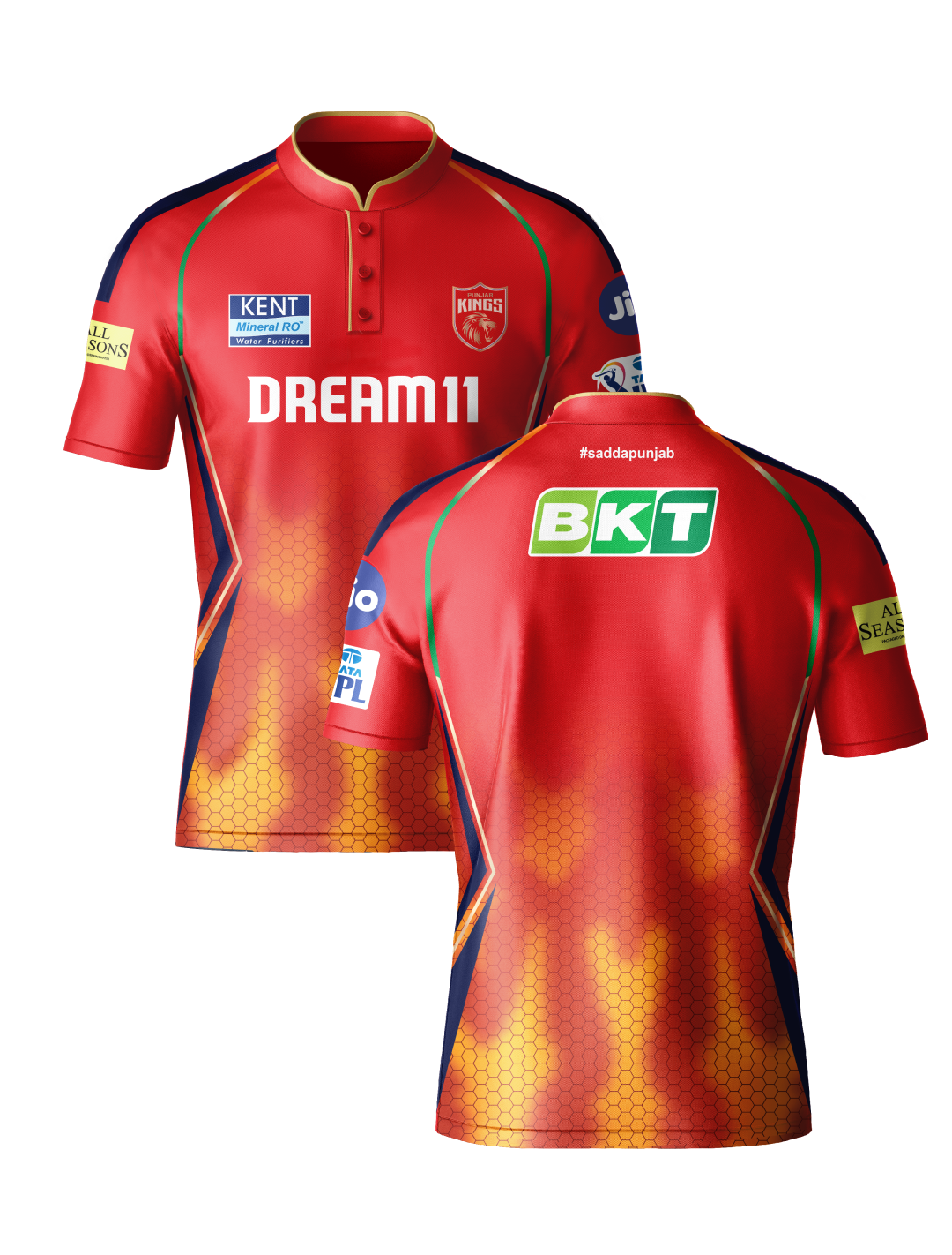 Punjab Kings Official Men's Replica Jersey 2025 in Premium Jacquard Fabric - Customised (3)