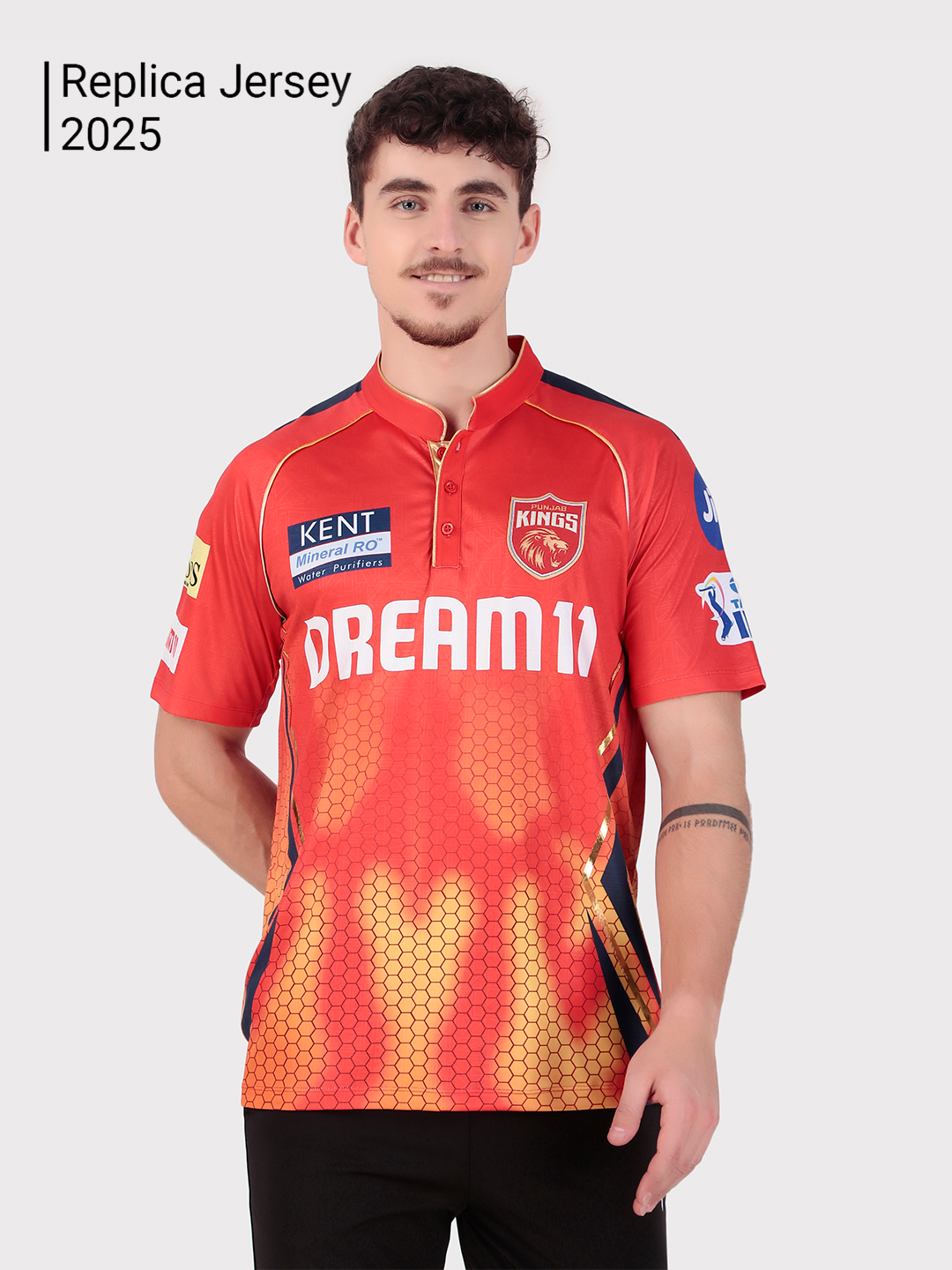 Punjab Kings Official Men's Replica Jersey 2025 in Premium Jacquard Fabric