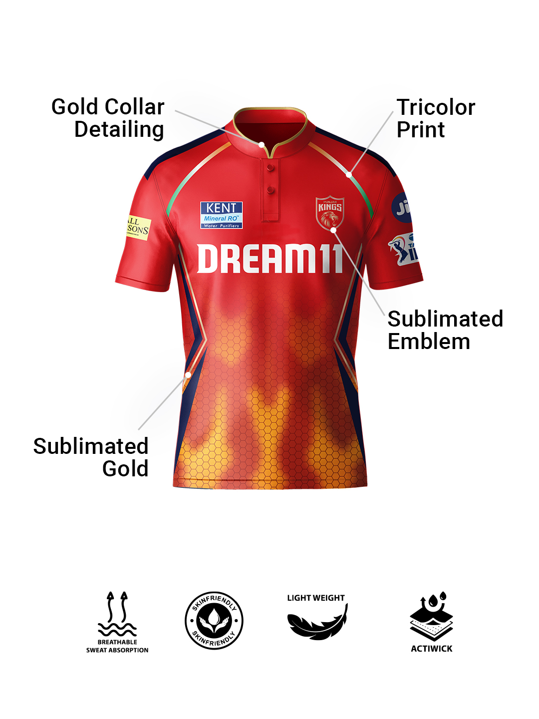 Punjab Kings Official Women's Fan Jersey 2025 (3)