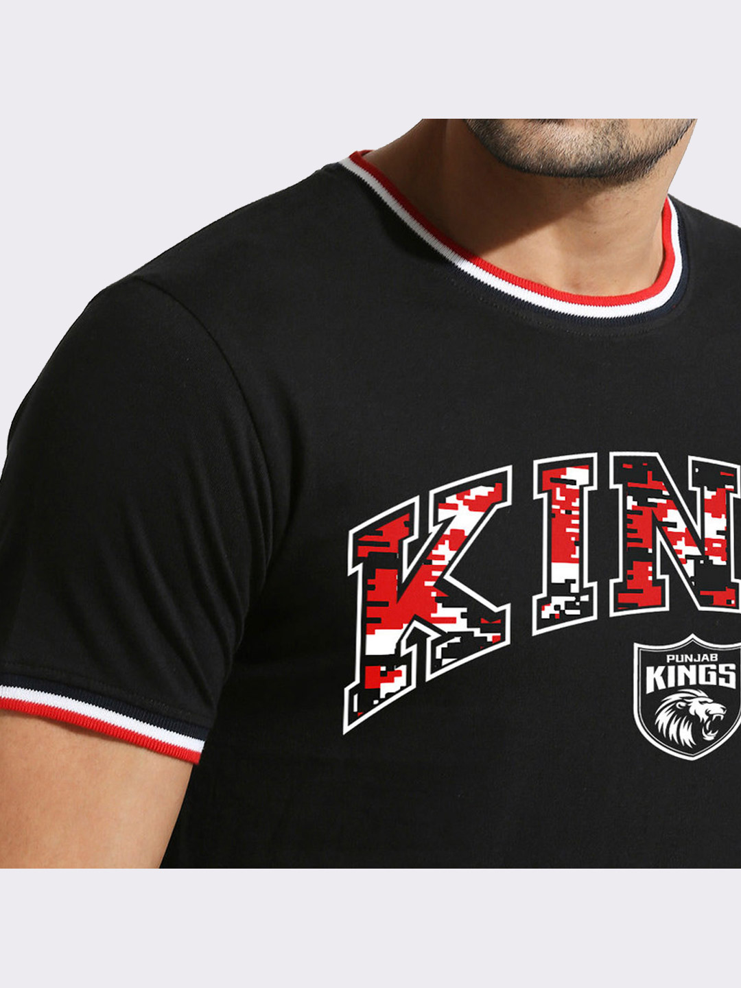 Punjab Kings PBKS Camo Logo Round Neck T-Shirt (1)