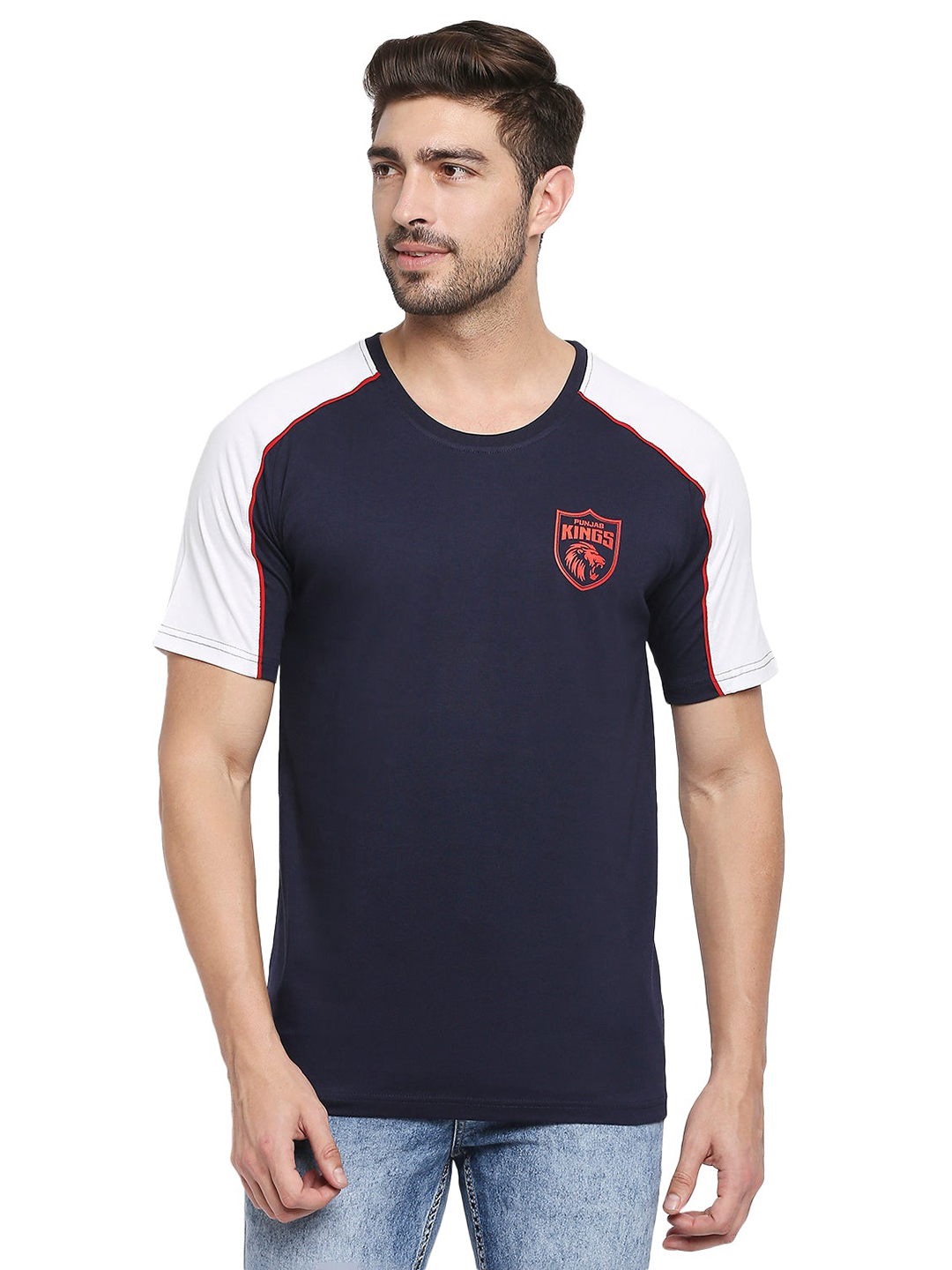 Punjab Kings PBKS Men's Dark Blue Regular Fit T-shirt (1)