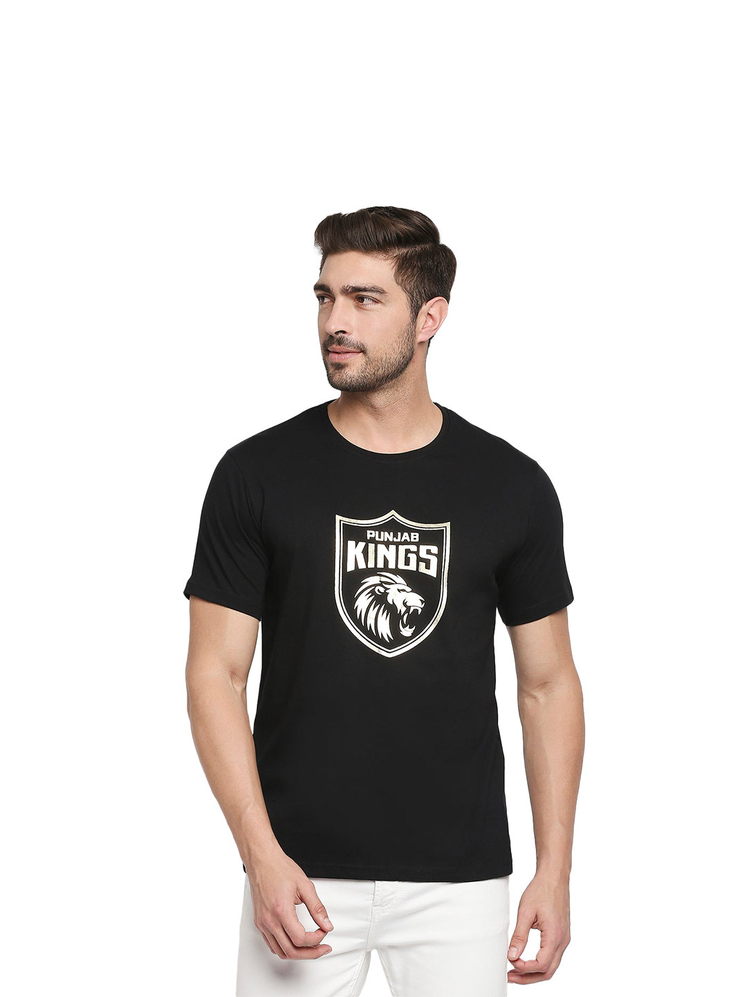Punjab Kings PBKS Men's Golden Lion Regular Fit T-shirt (1)